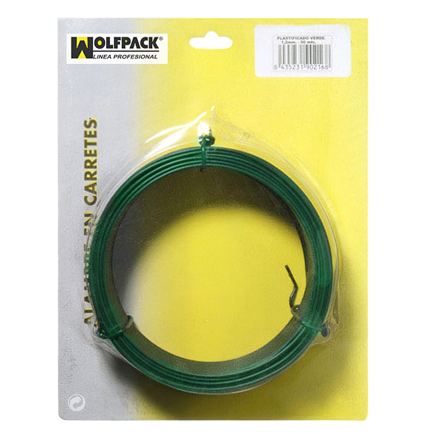 Alambre Plastificado 1,2 mm, Verde (Rollo 50 metros)