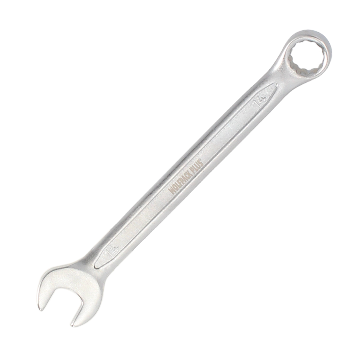 Llave Combinada Plus 14x14 Acero Cromo Vanadio DIN 3113, Llave Doble Boca, Llave Fija, Llave Estrella