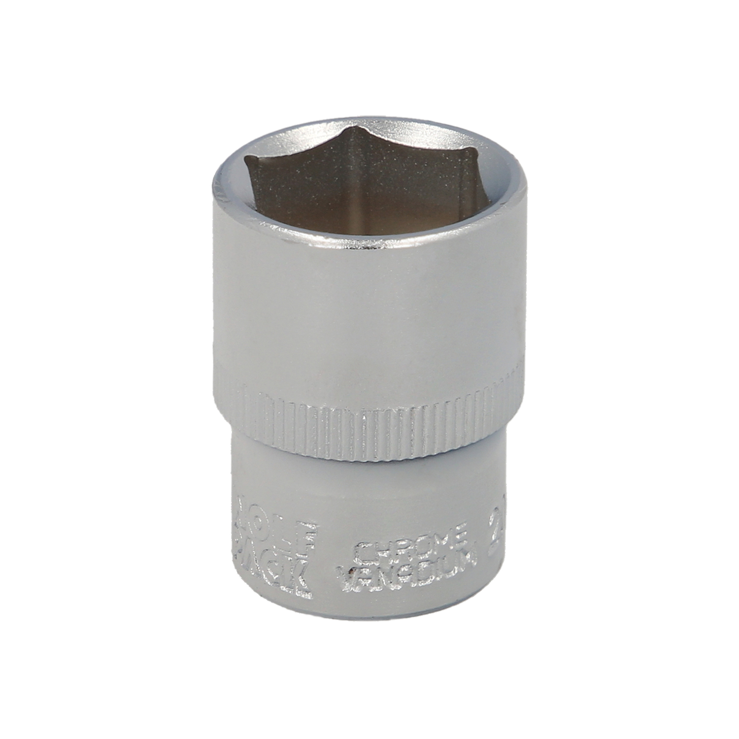 Llave Vaso 1/2 Hexagonal 21 mm, Perfil de 6 caras, Acero Cromo Vanadio, Aristas Redondas