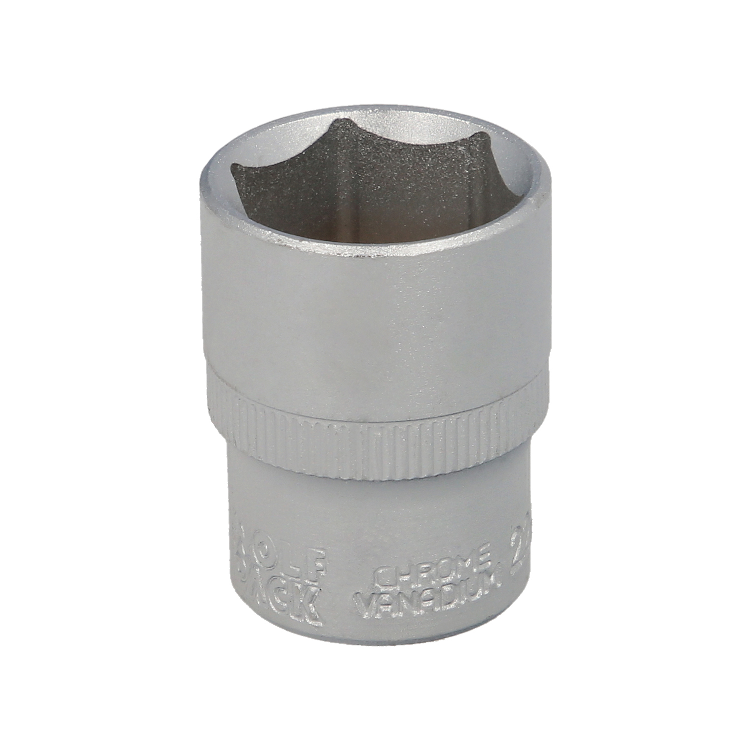 Llave Vaso 1/2 Hexagonal 22 mm, Perfil de 6 caras, Acero Cromo Vanadio, Aristas Redondas