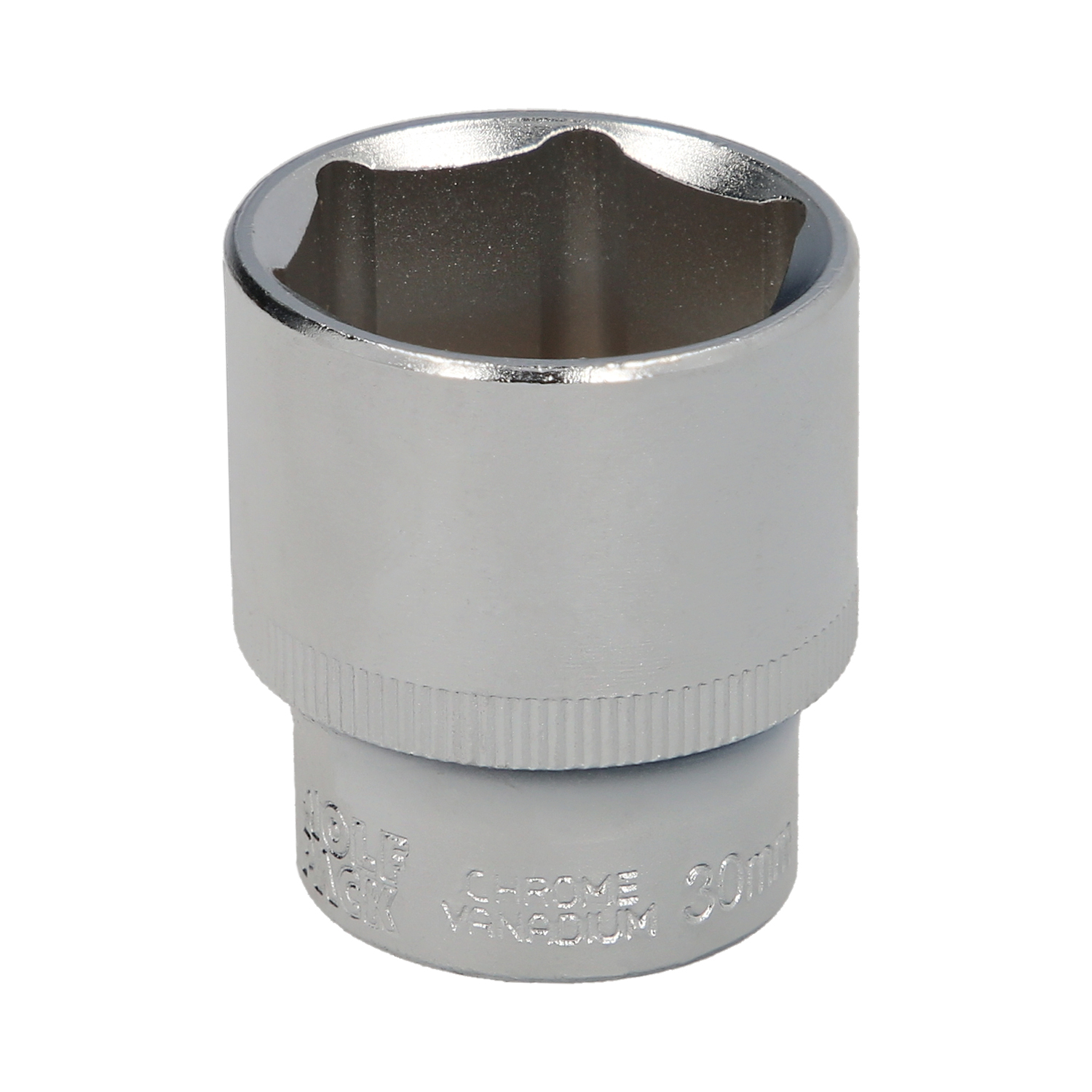 Llave Vaso 1/2 Hexagonal 30 mm, Perfil de 6 caras, Acero Cromo Vanadio, Aristas Redondas