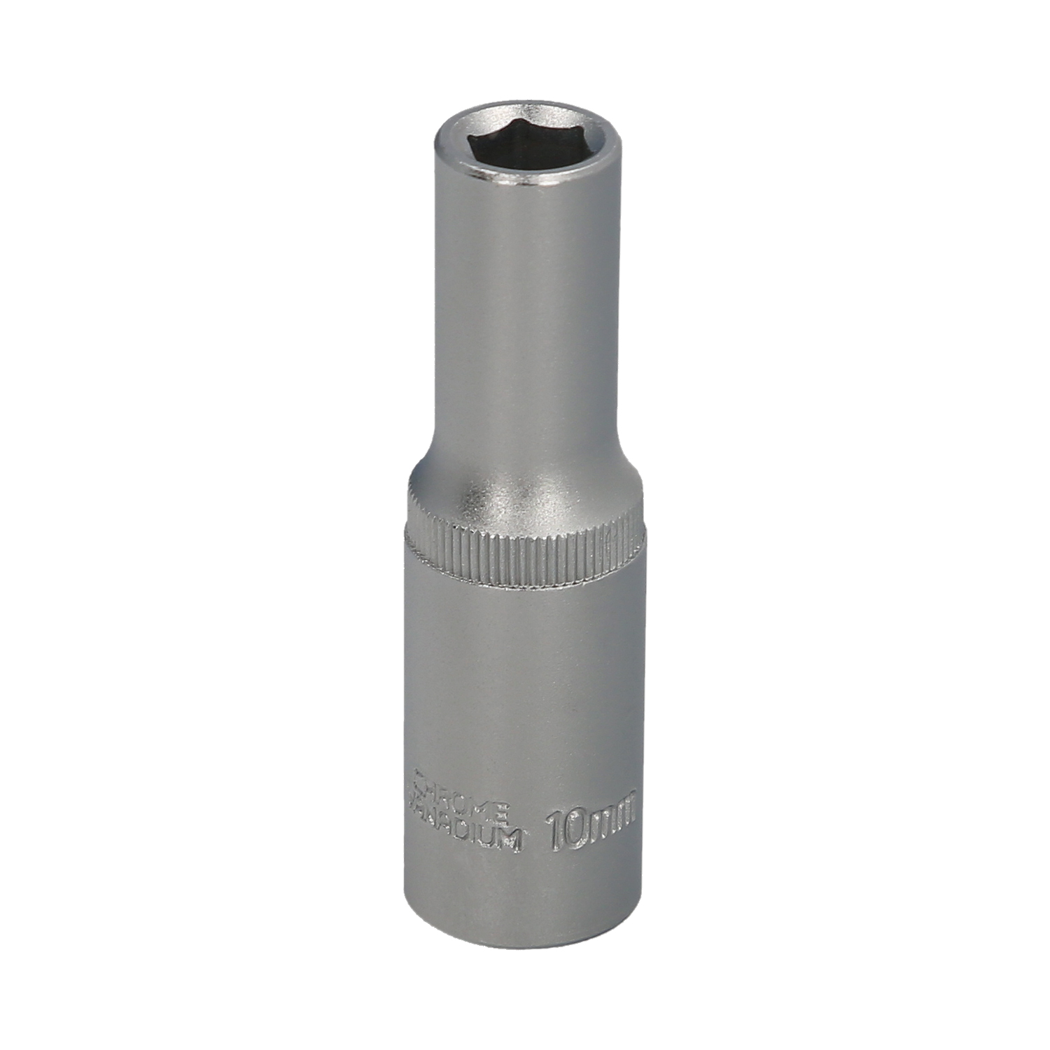 Llave Vaso 1/2 Hexagonal Larga 10 mm, Perfil de 6 caras, Acero Cromo Vanadio, Aristas Redondas
