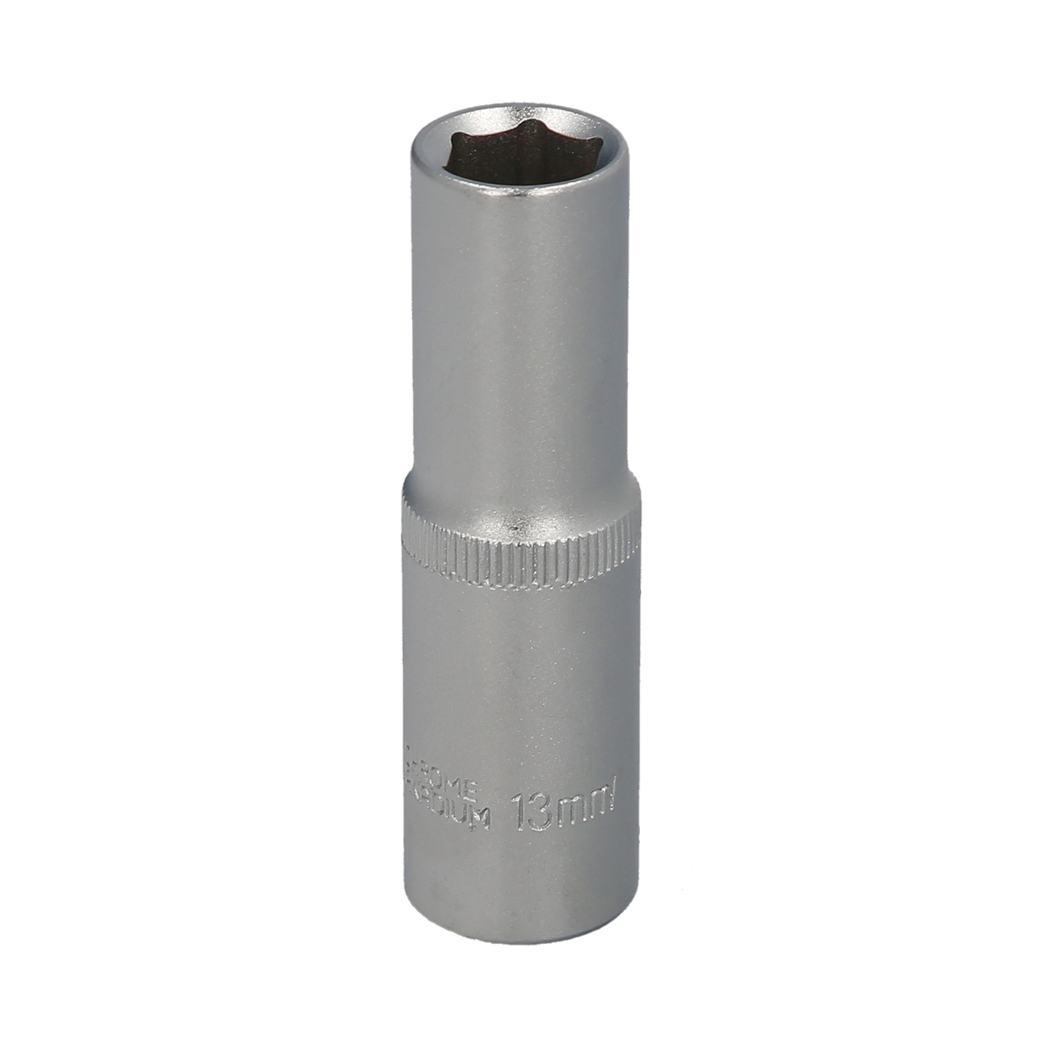 Llave Vaso 1/2 Hexagonal Larga 13 mm, Perfil de 6 caras, Acero Cromo Vanadio, Aristas Redondas