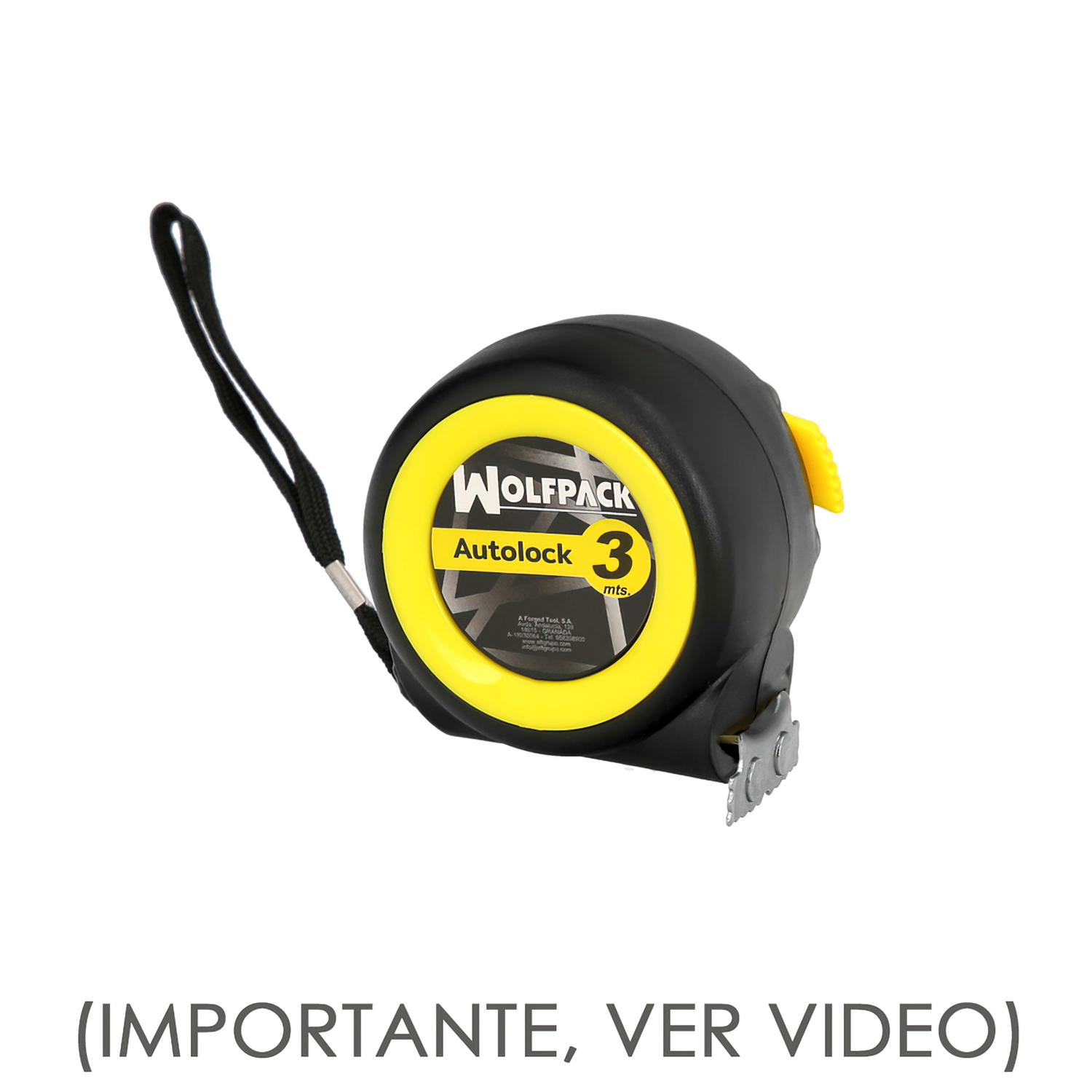 Flexometro Sistema Autolock Con Freno Automatico Longitud 3 Metros Ancho Cinta 16 mm, Magnetico, Cinta Metrica Freno Automatico
