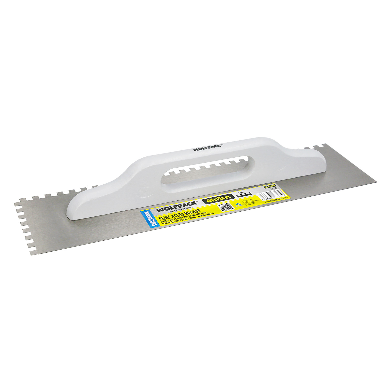 Peine Acero Grande 480x130 mm. Dientes de 8 mm.