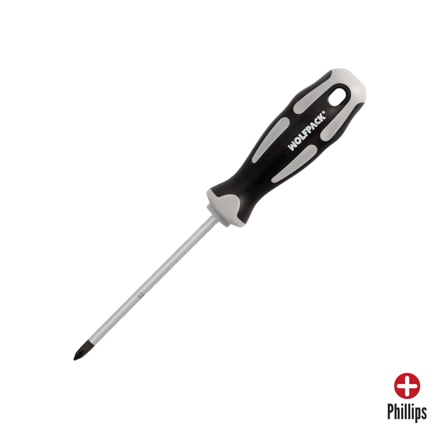Destornillador Phillips Acero S2 Mango TPR Bimaterial, Medida PH 1 x  5,0 x 100 mm,  DIN5262,