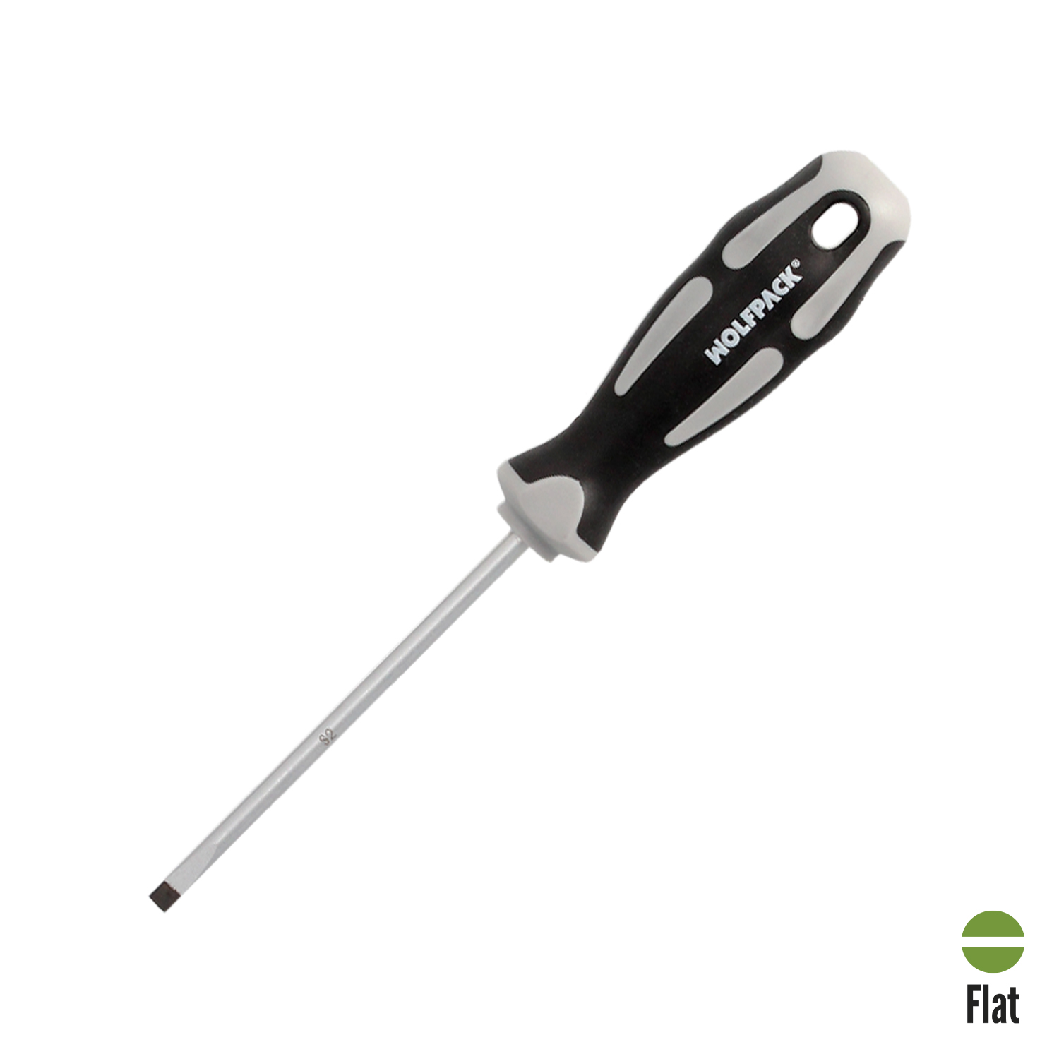 Destornillador Plano Vaciado Acero S2 Mango TPR Bimaterial, Medida 1,0 x Ø 5,0 x 100 mm,  DIN5265