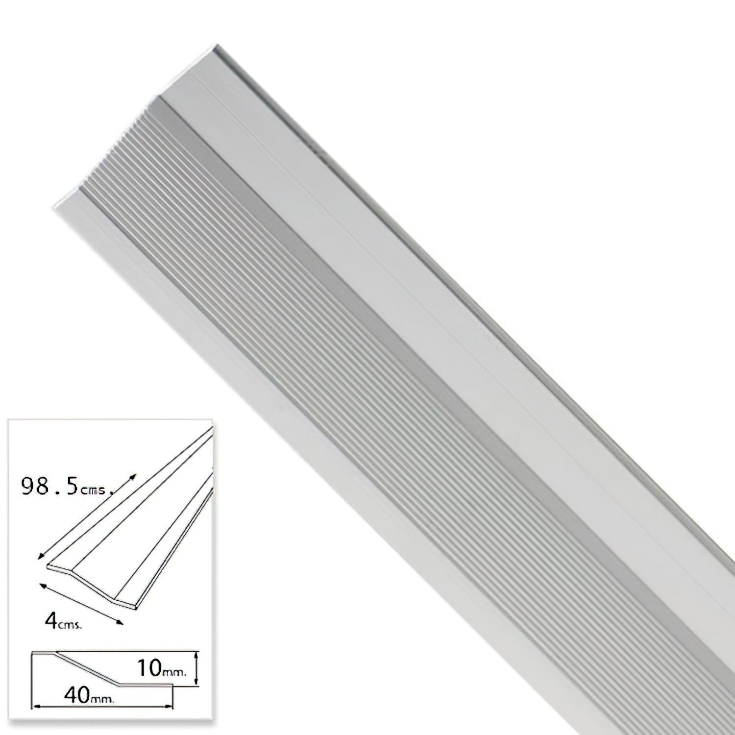 Tapajuntas Adhesivo Para Ceramica Metal Plata   98,5 cm,
