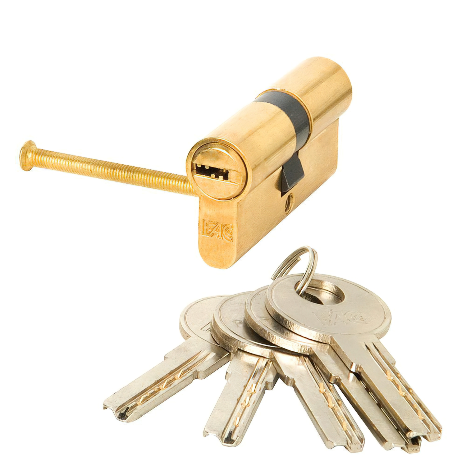 Cilindro Fac Seguridad 60-p 30x30 Latonado 15,0 mm,