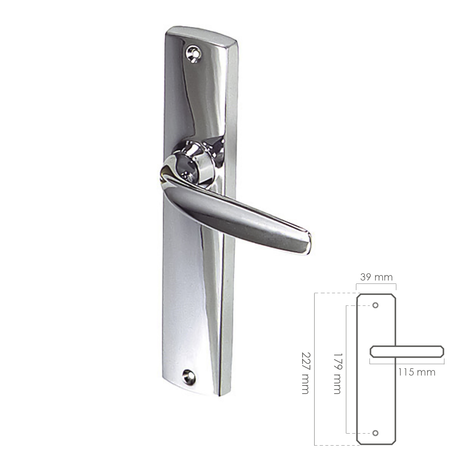 Juego Manivelas Para Puertas Ayr Ref 540  Cromo