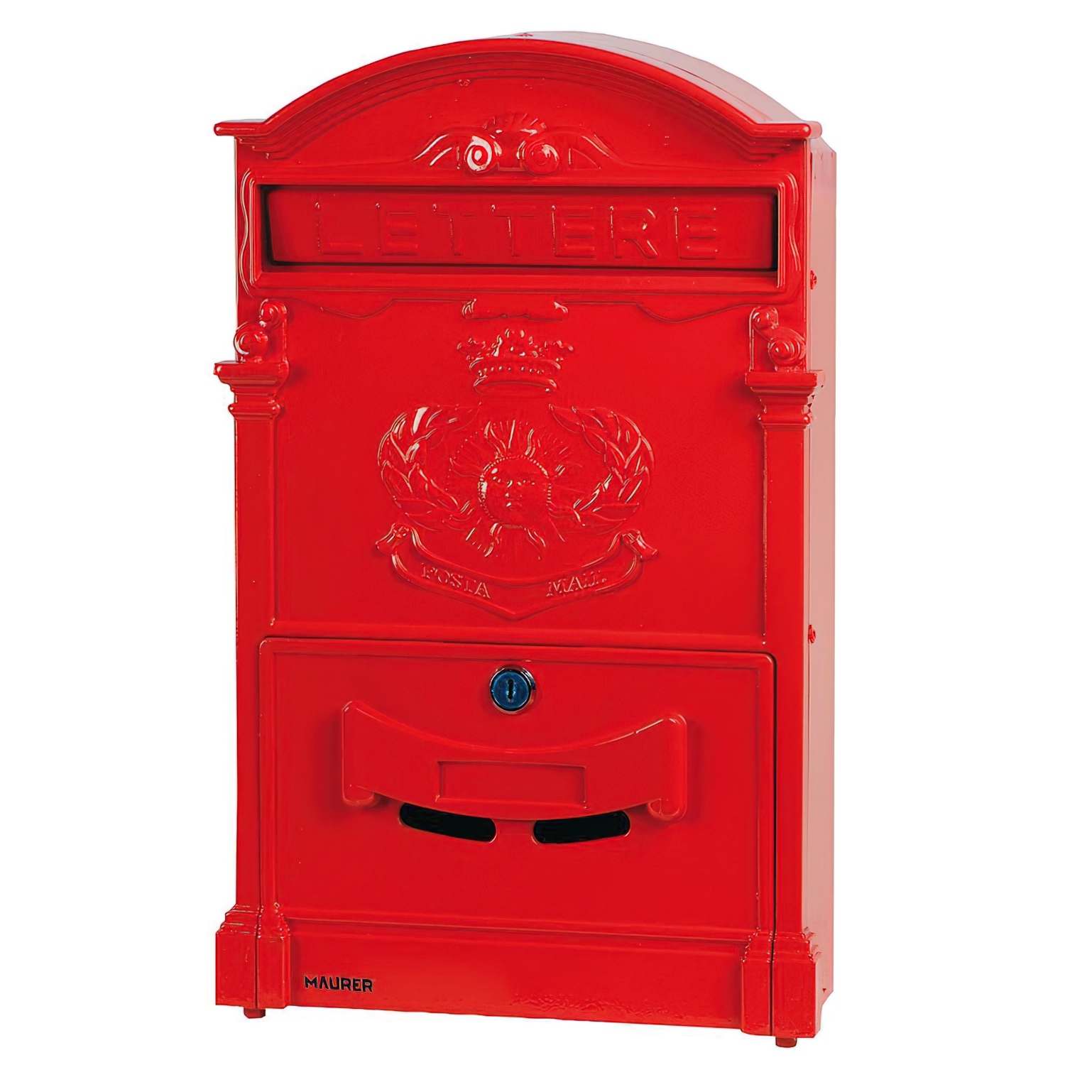Buzón Maurer Jardín Aluminio Fundido Rojo 41 x 26 x 8 cm,