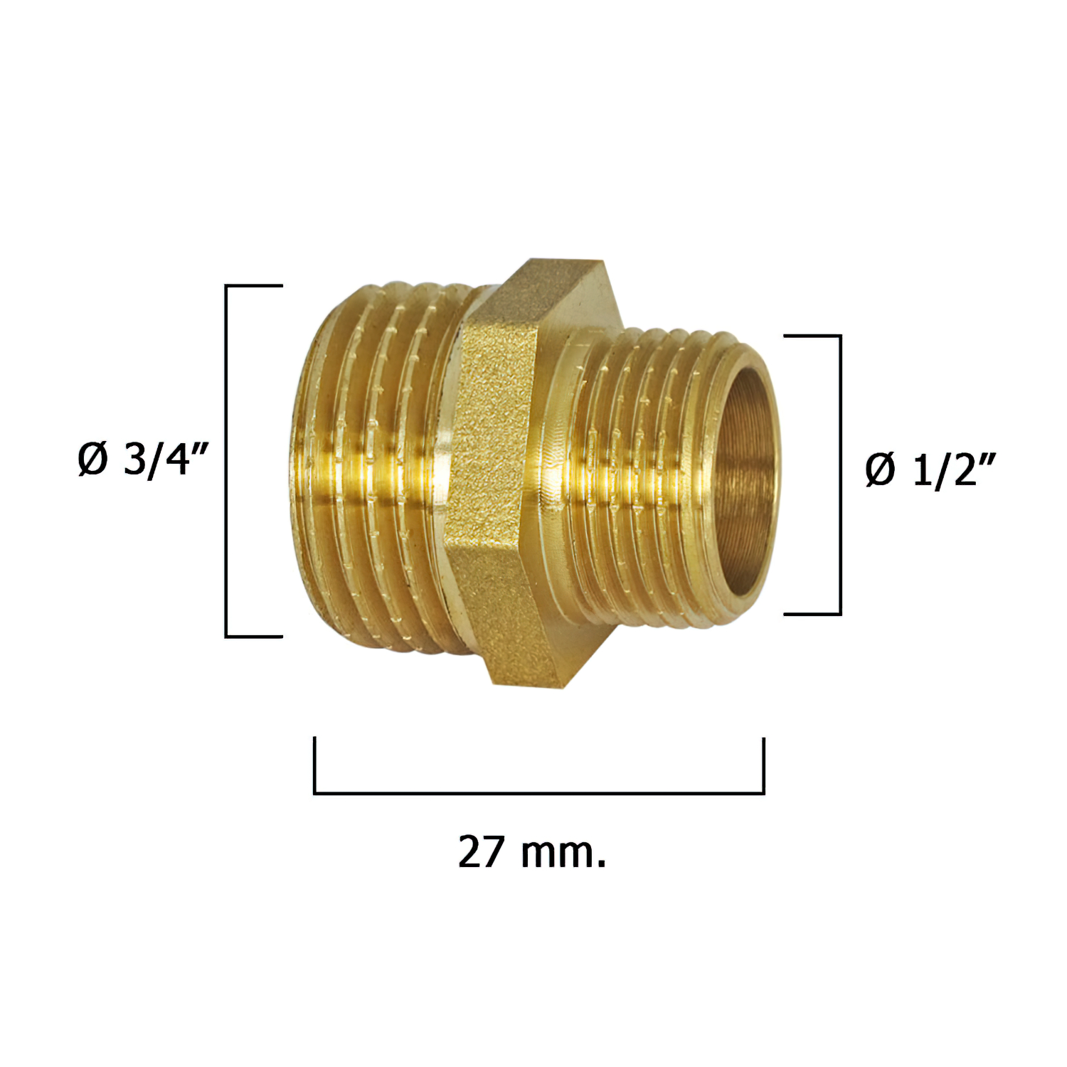 MACHONES REDUCTORES PULIDOS 3/4 A 1/2(+medidas)