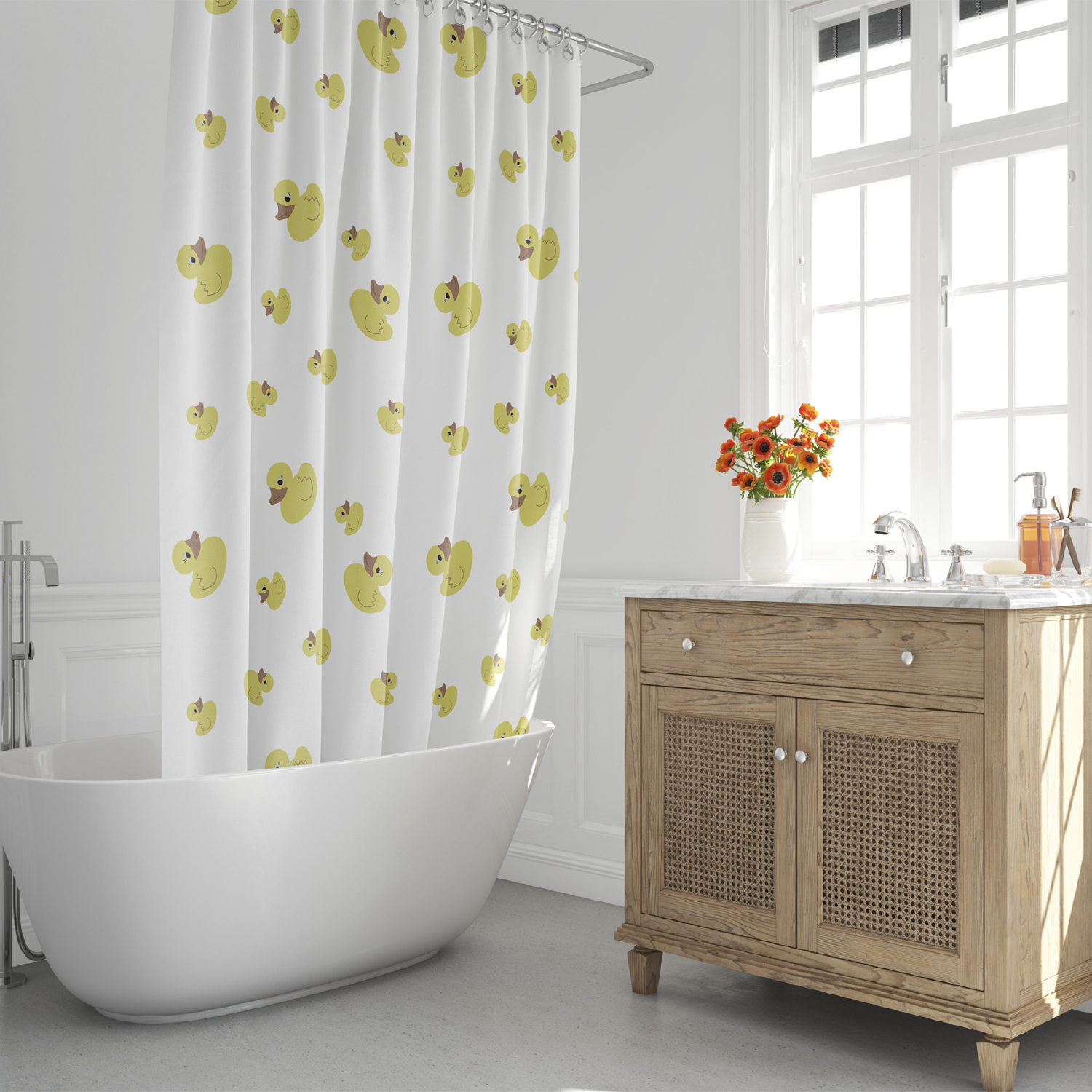 Cortina Ducha Patitos 180x200 cm, Impermeable