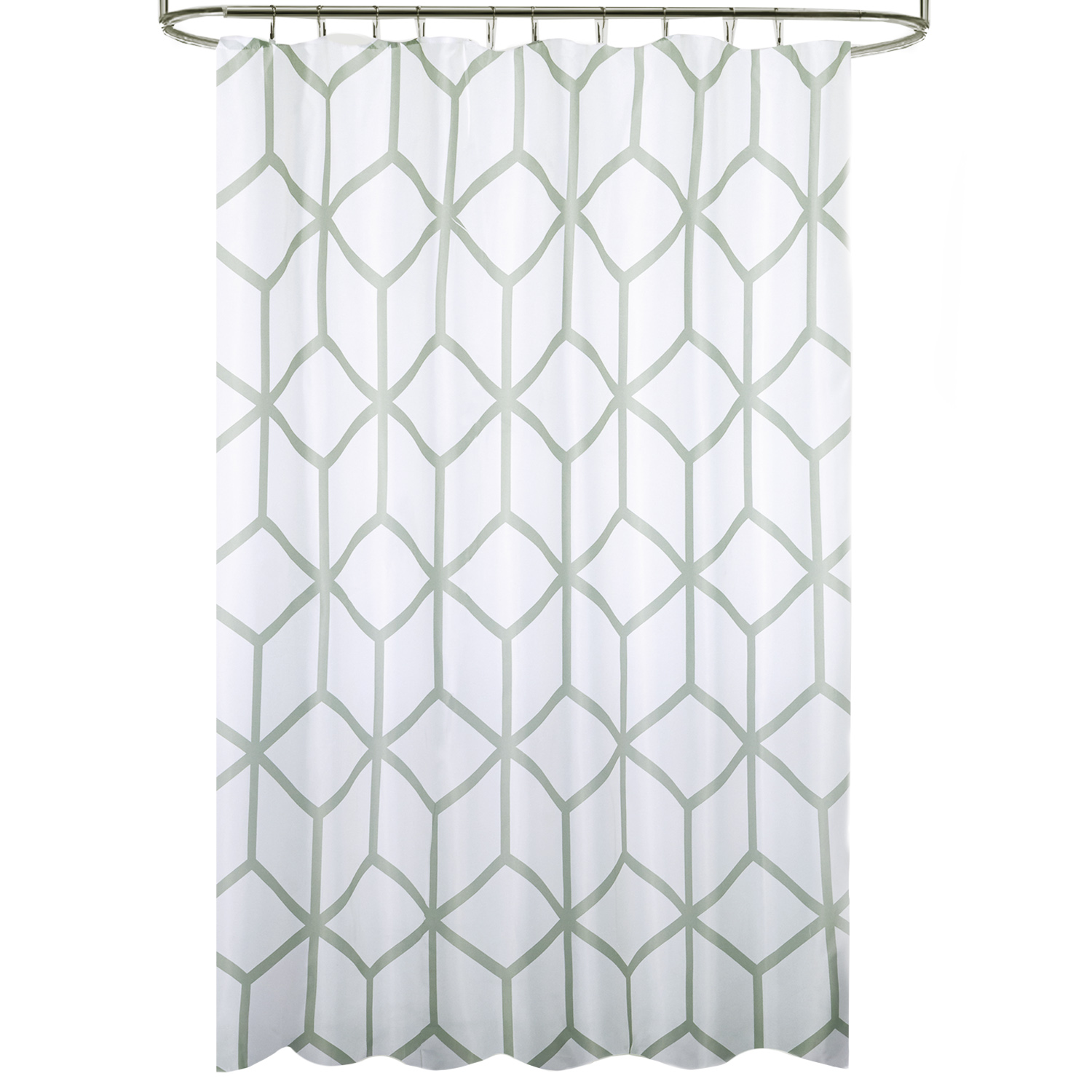 Cortina Ducha Tela Geometria 180 x 200 cm, Cortina bao, Cortina Tela Impermeable Con Anillas