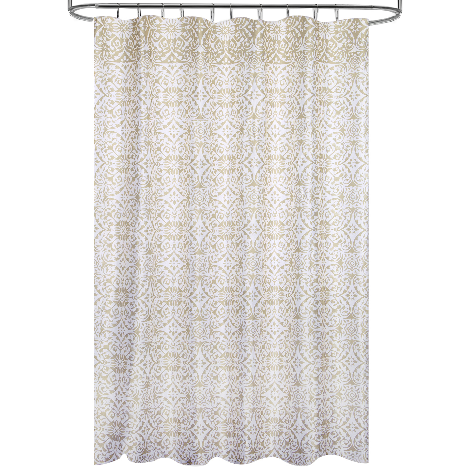 Cortina Ducha Tela Geometria Rosoni 180 x 200 cm, Cortina bao, Cortina Tela Impermeable Con Anillas