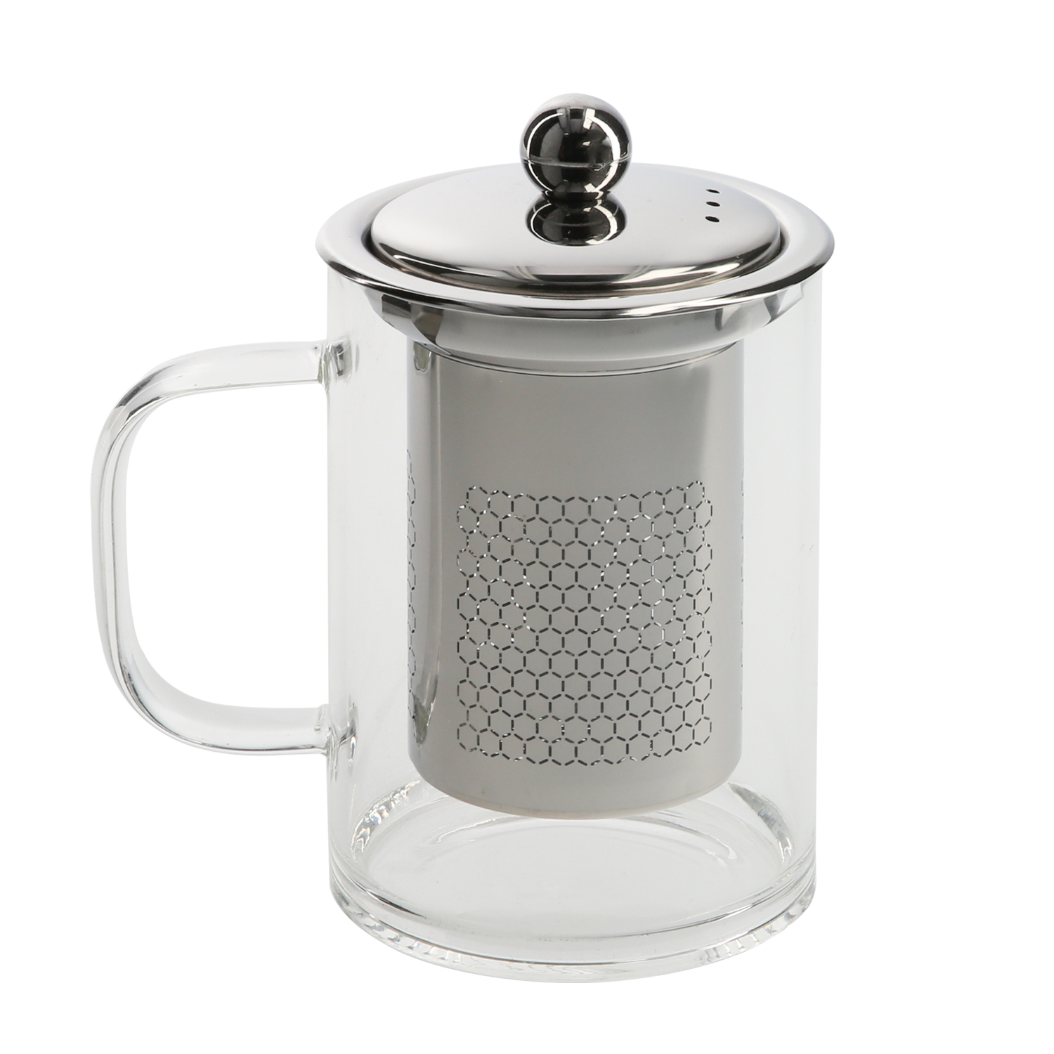 Taza Infusiones De Cristal 350 ml, Con Filtro Infusor De Acero Inoxidable