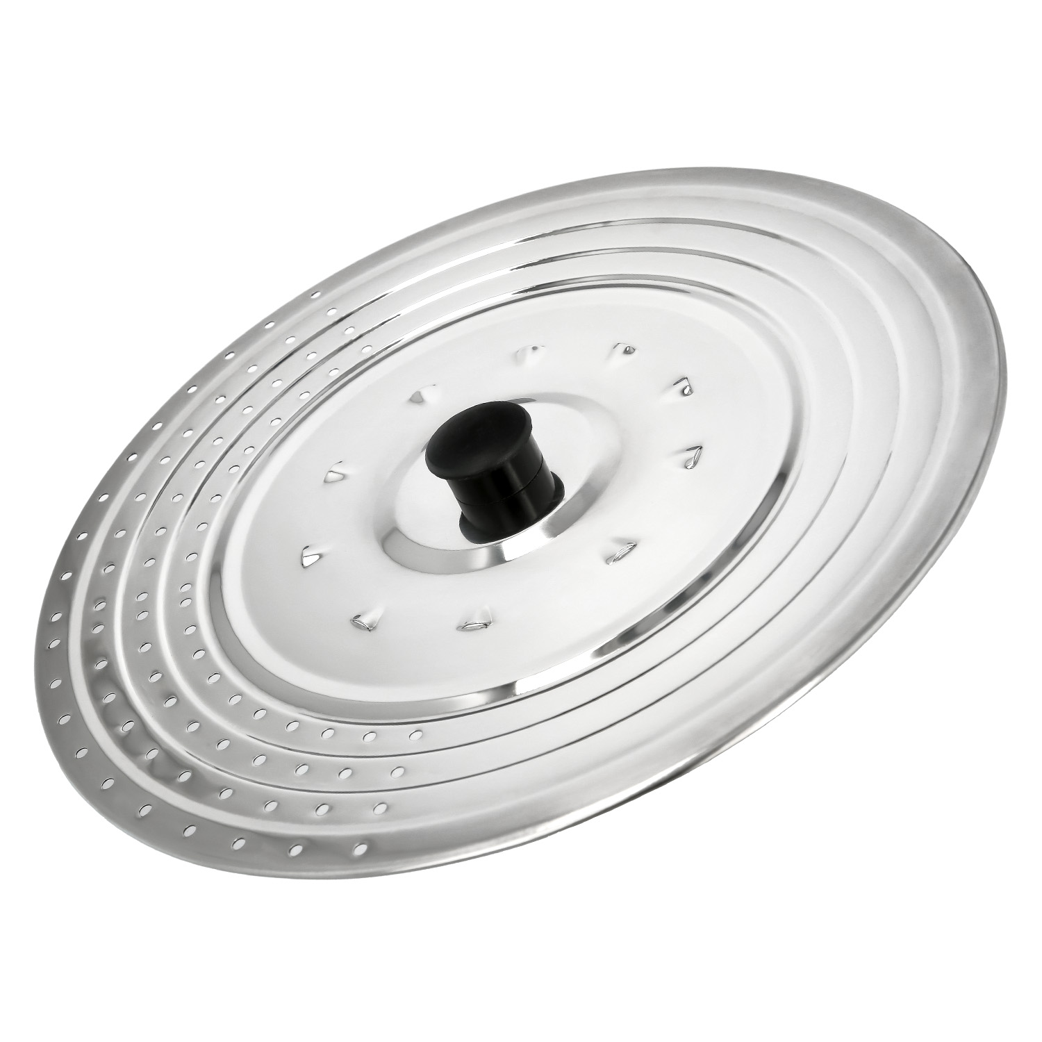 Tapadera Multiusos Acero Inoxidable  32 cm, Uso Tapa Anti Salpicaduras y Escurridor, Tapadera Adpatable Diferentes Medidas