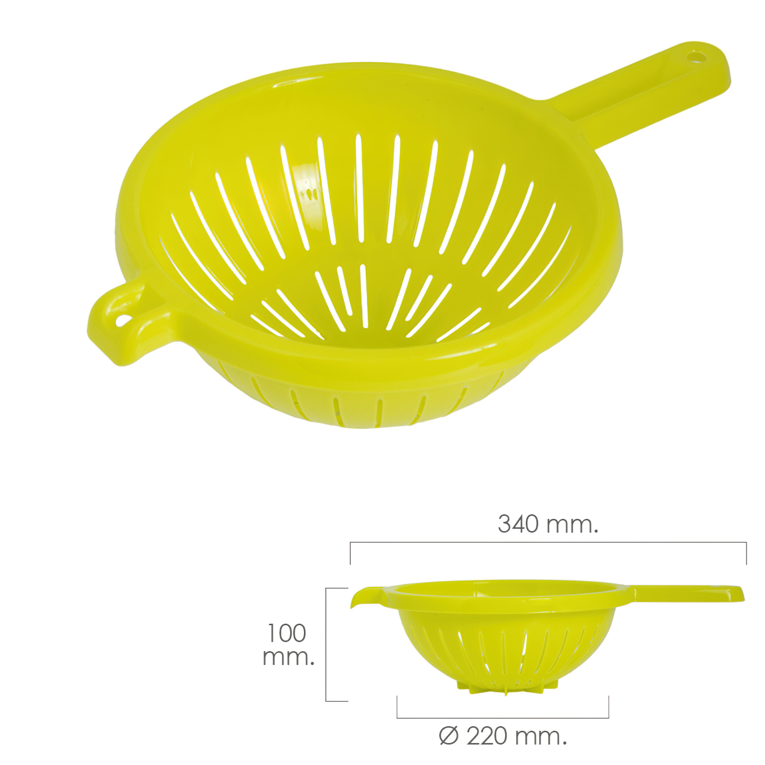 Escurridor / Colador Cocina con mango  22 cm,