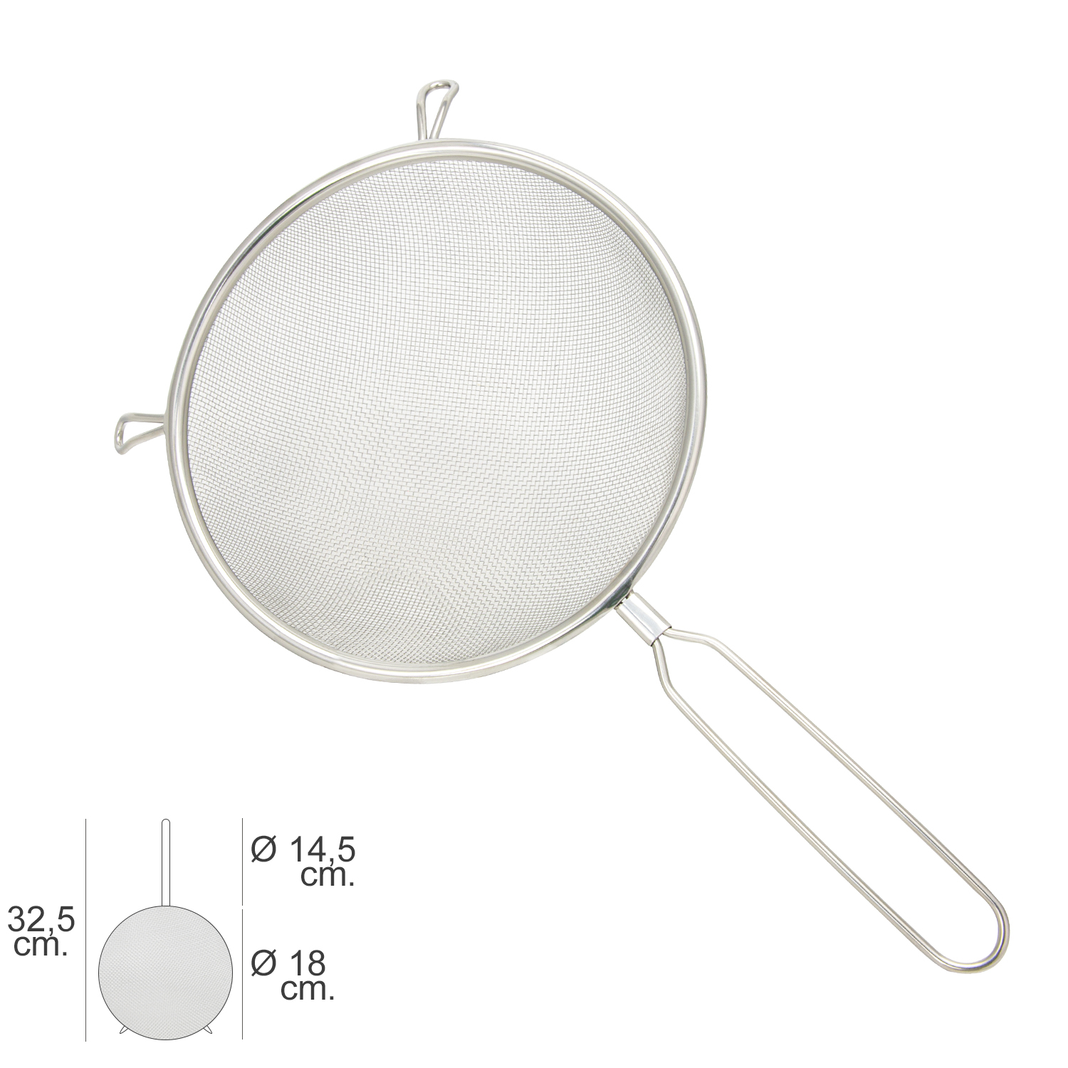 Colador Acero Inoxidable Basic  18 x 32,5 (Alt,) cm,