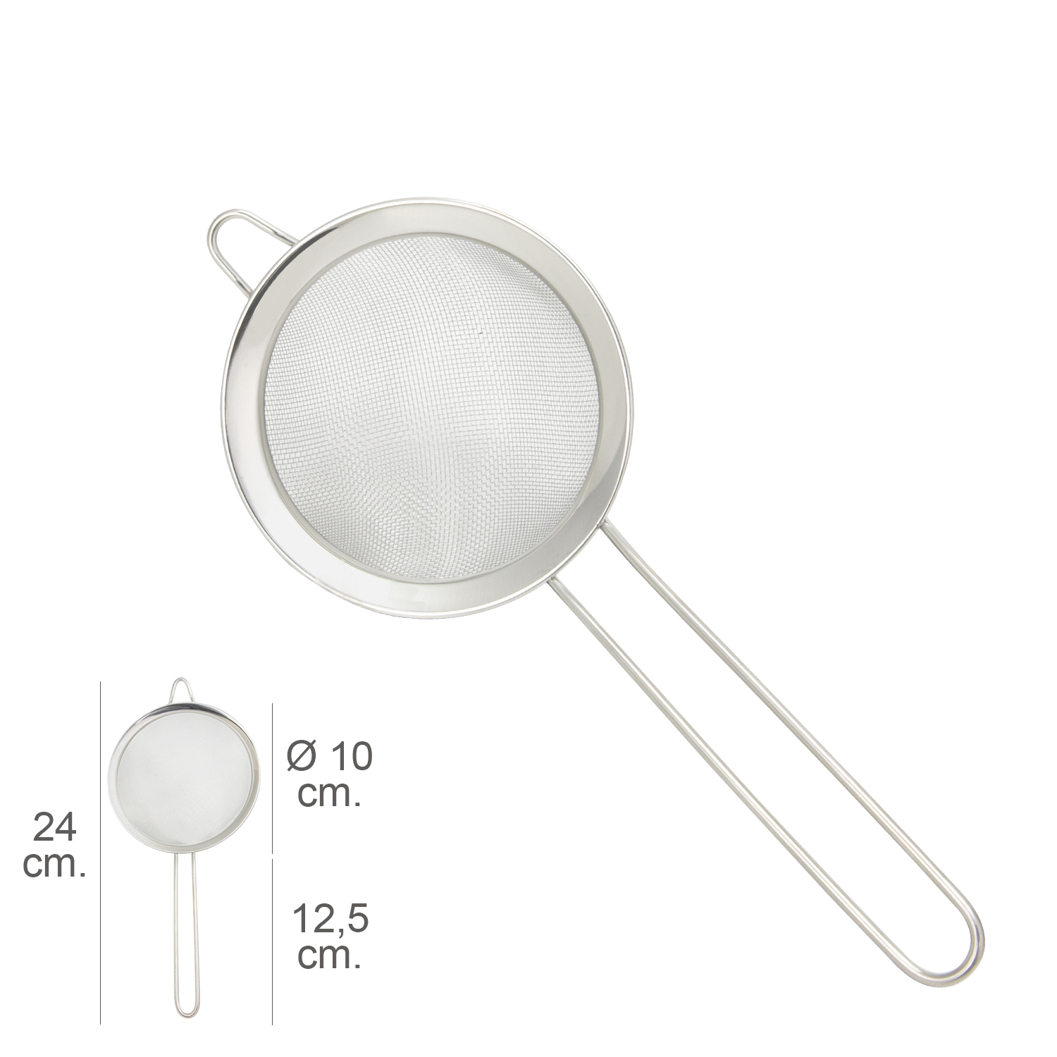 Colador Acero Inoxidale Plus  10 x 24 cm,