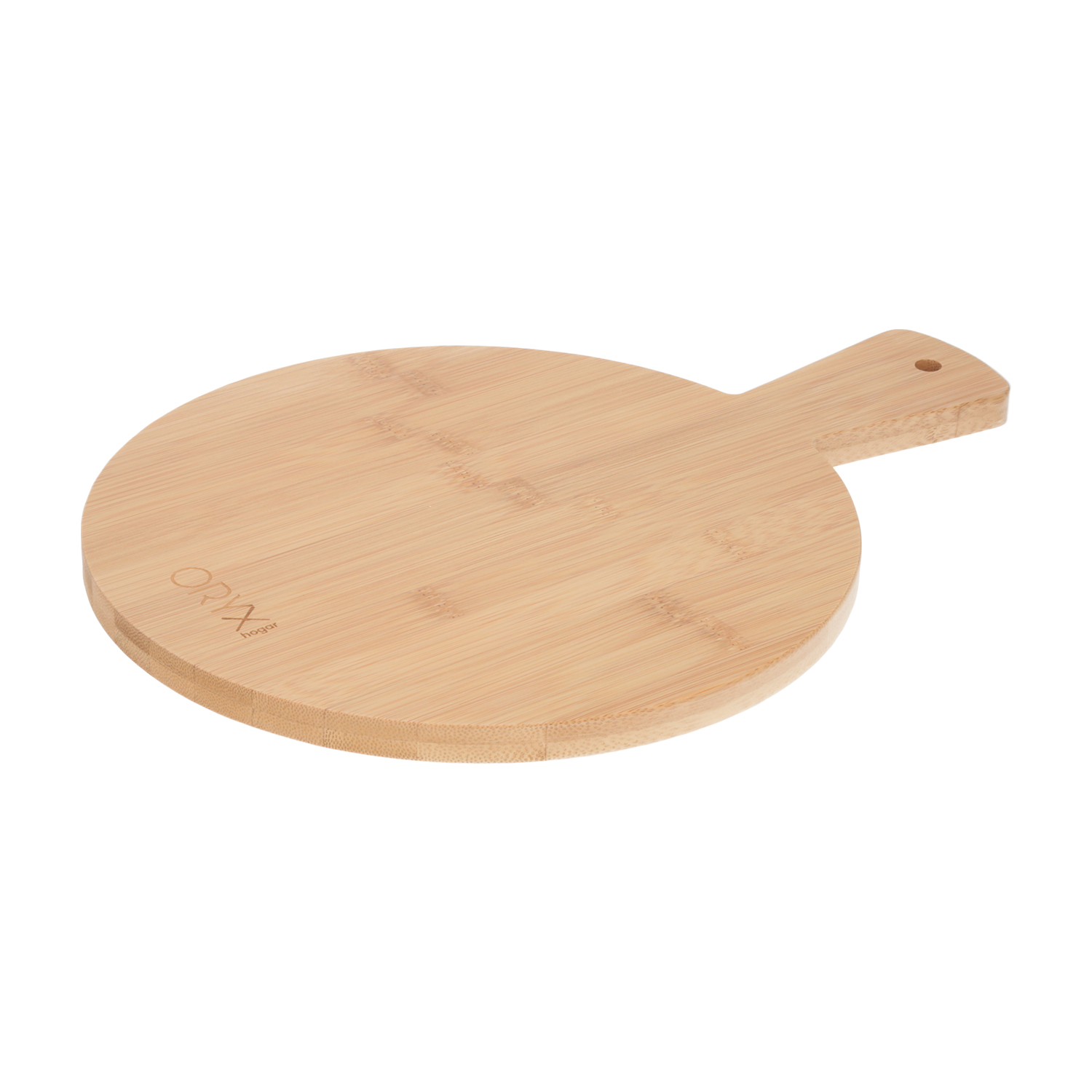 Tabla Cortar Cocina Redonda Hecha En Madera De Bambu 100% Con Mango 26x36 cm,Tabla Cortar,Carne Pescado,Verdura,Fruta,Alimentos