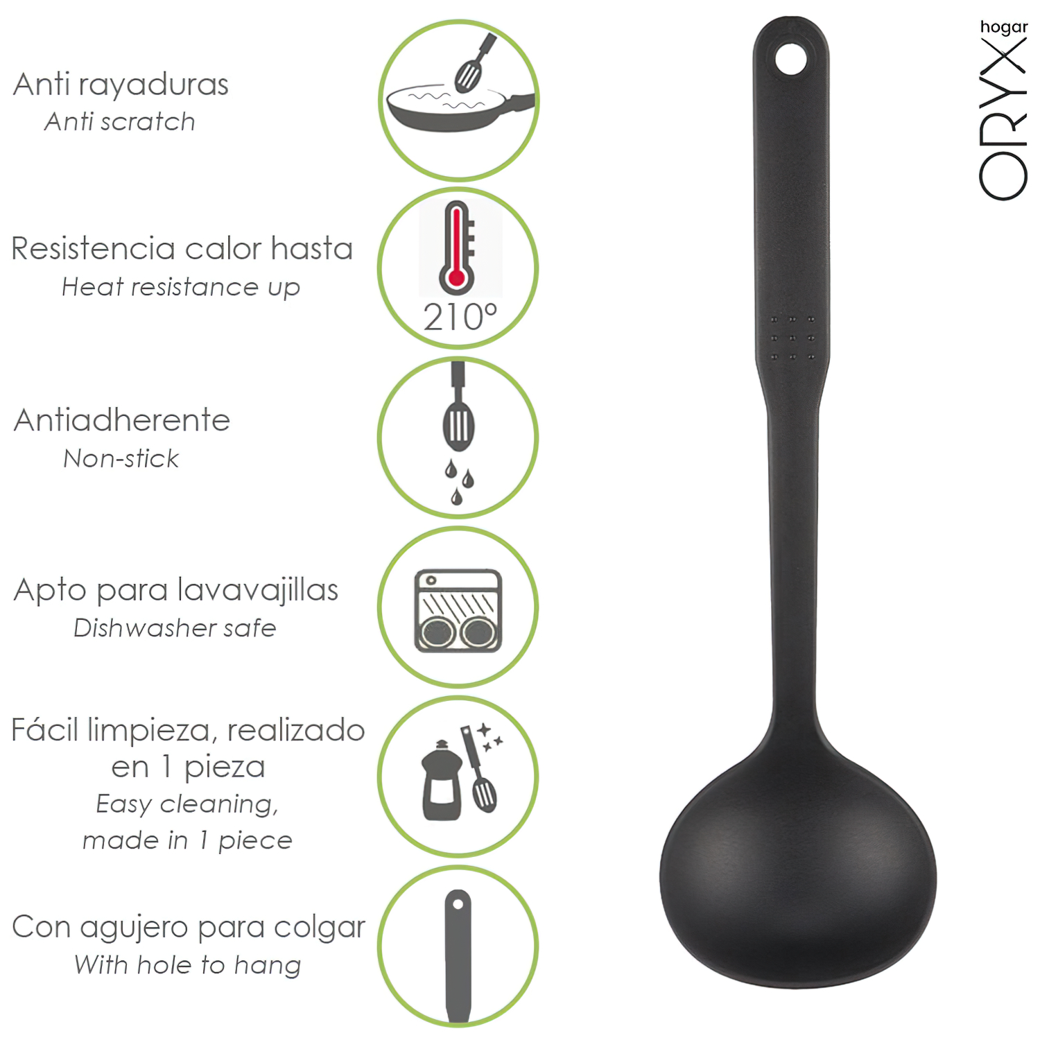 Cucharon Servir Cocina Nylon Basic 32 x 9,5 cm,