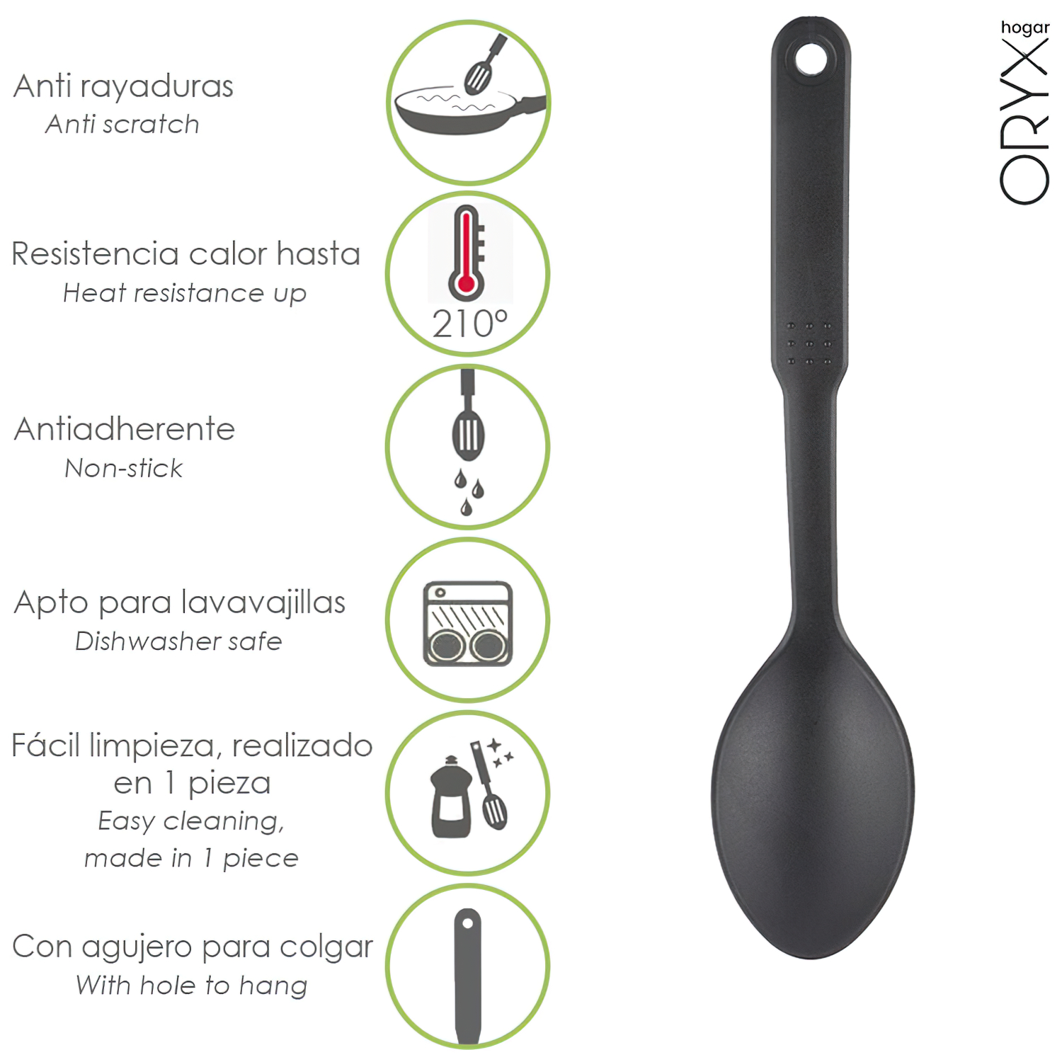 Cuchara Cocina Nylon Basic 30,5 x 7 cm,
