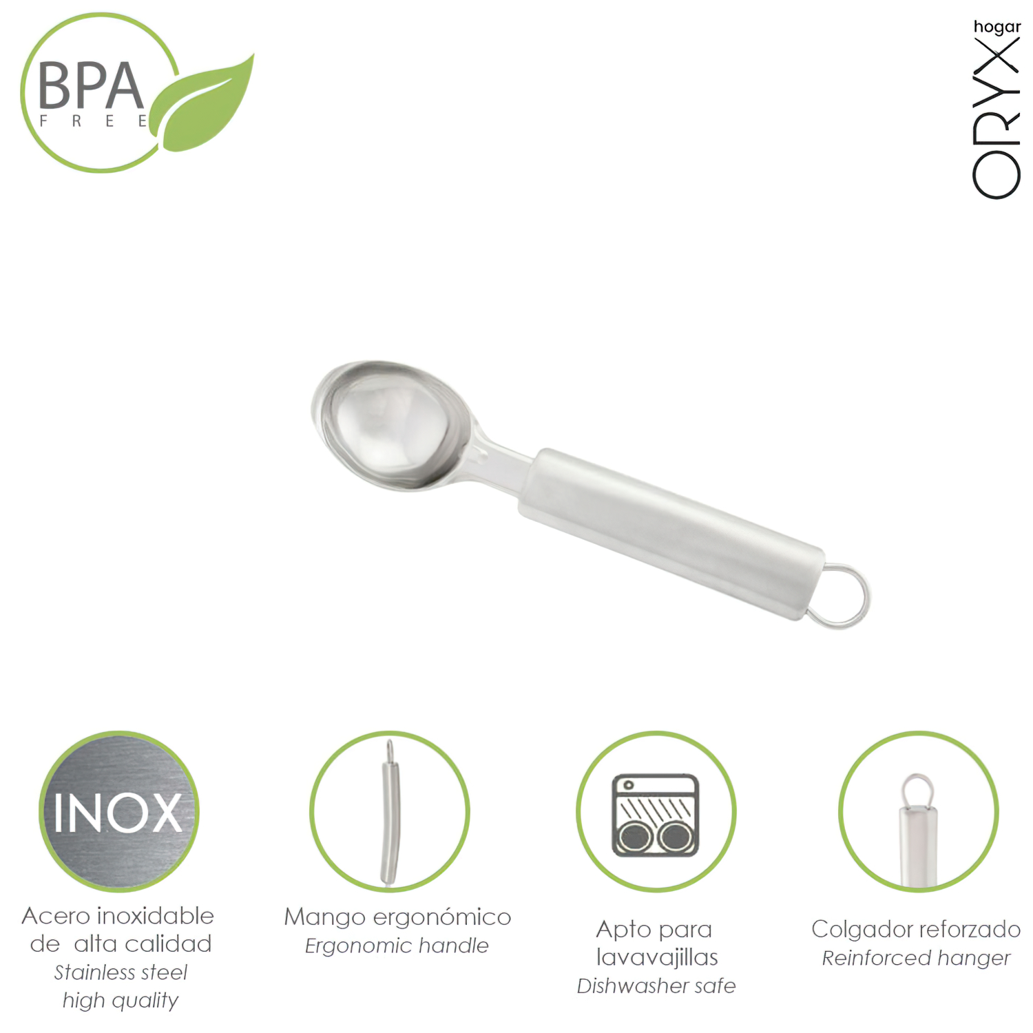 Cuchara Para Helados Acero Inoxidable 4 x 21,5 (Alt) cm,