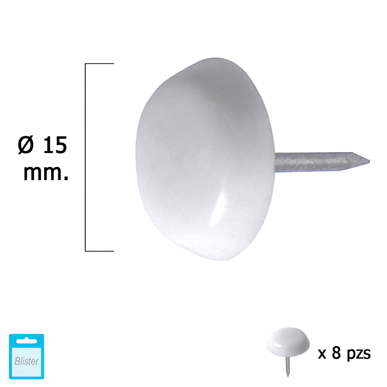 Deslizante Pequeo Blanco 15 (Blister 8 Unidades)