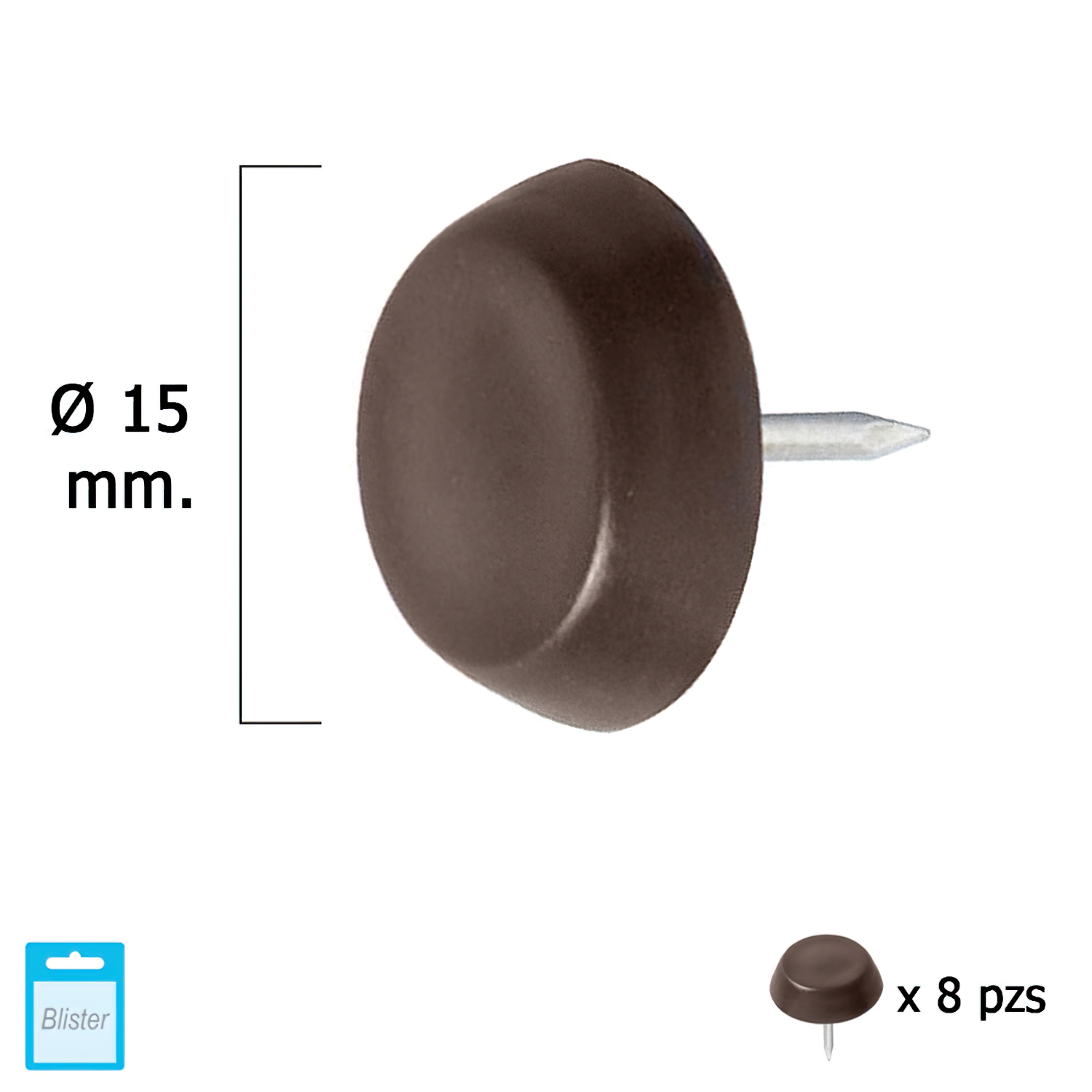 Deslizante Pequeo Marron 15 (Blister 8 Unidades)