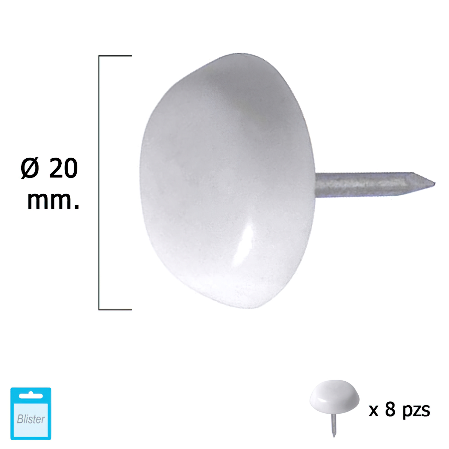 Deslizante Grande Blanco 20 (Blister 8 Unidades)
