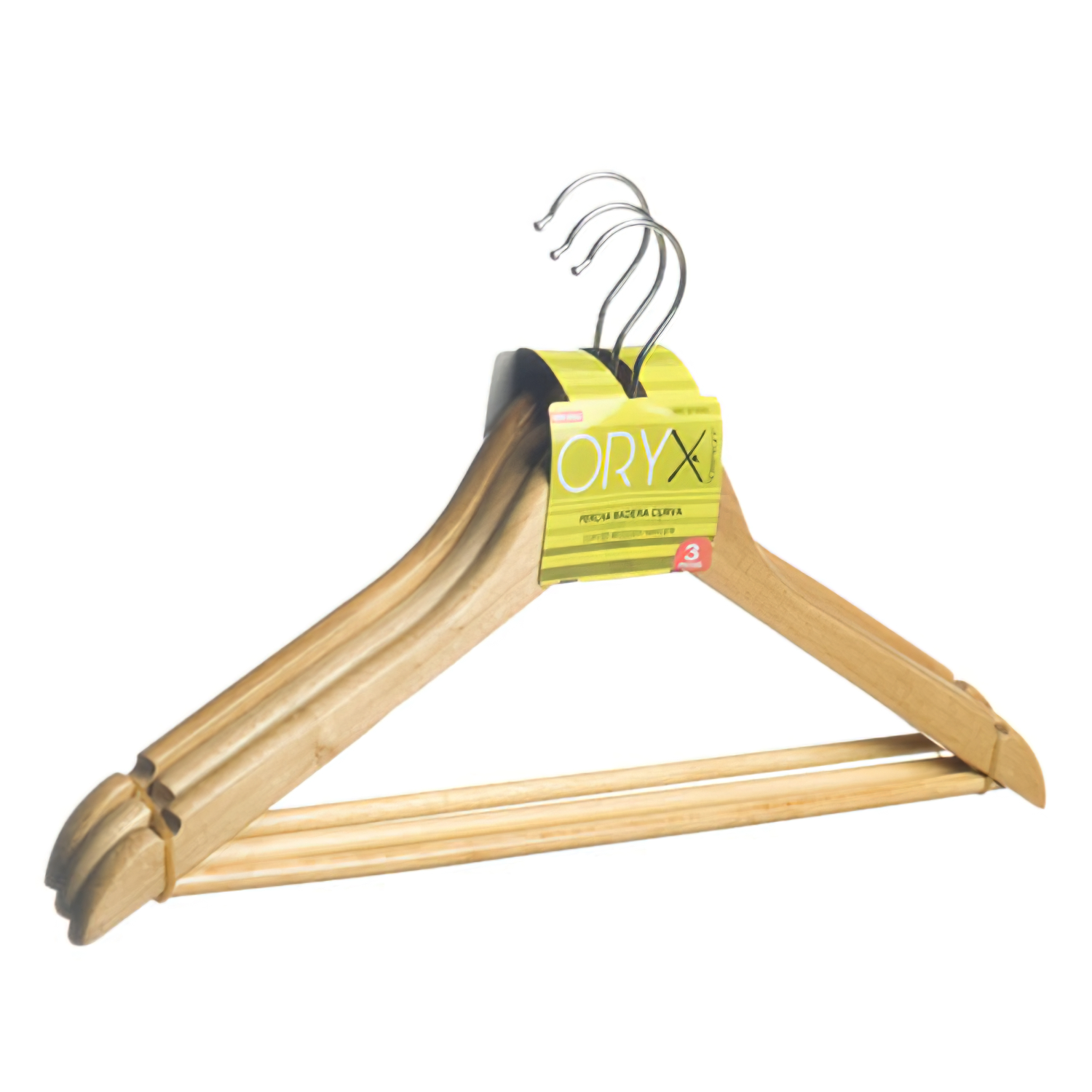 Juego Perchas de Madera, Percha Curva 450 mm, (Pack 3 Piezas)