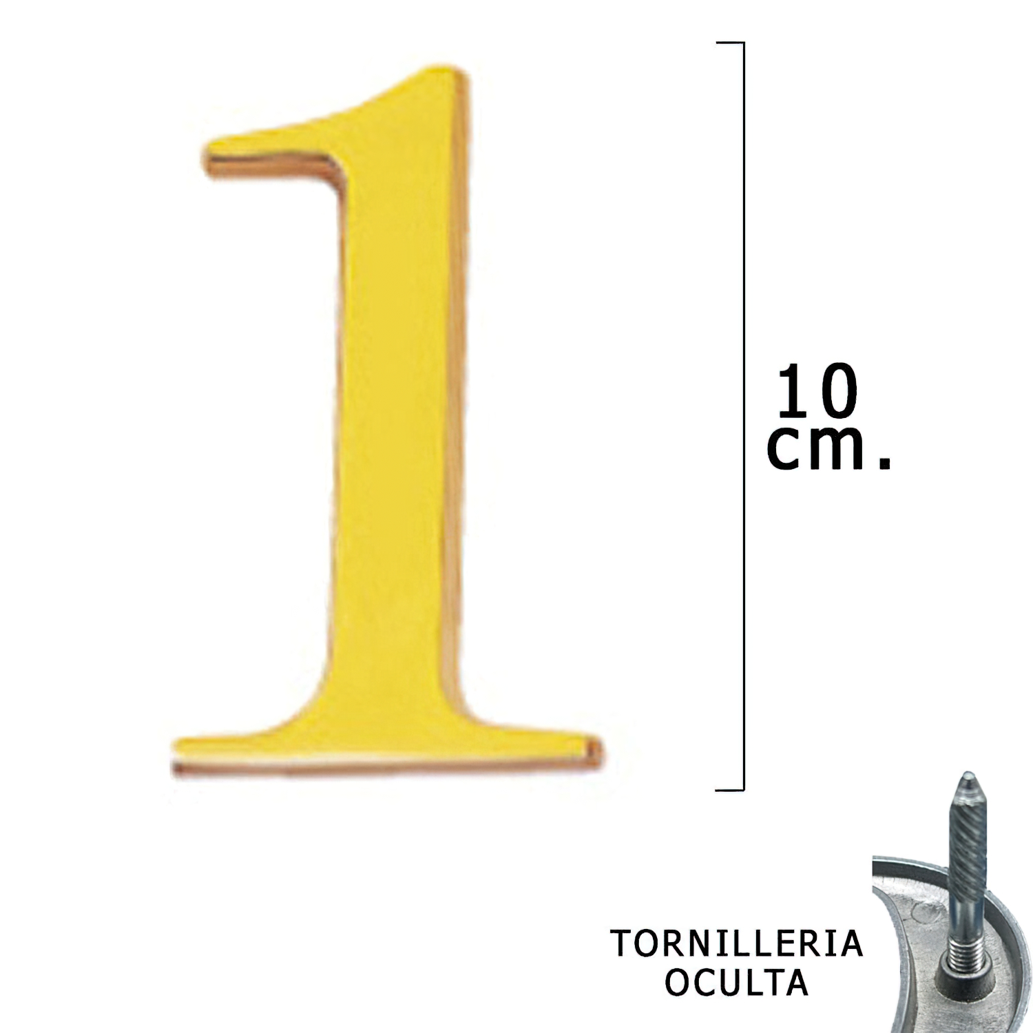Numero Latn 1 10 cm, con Tornilleria Oculta (Blister 1 Pieza)