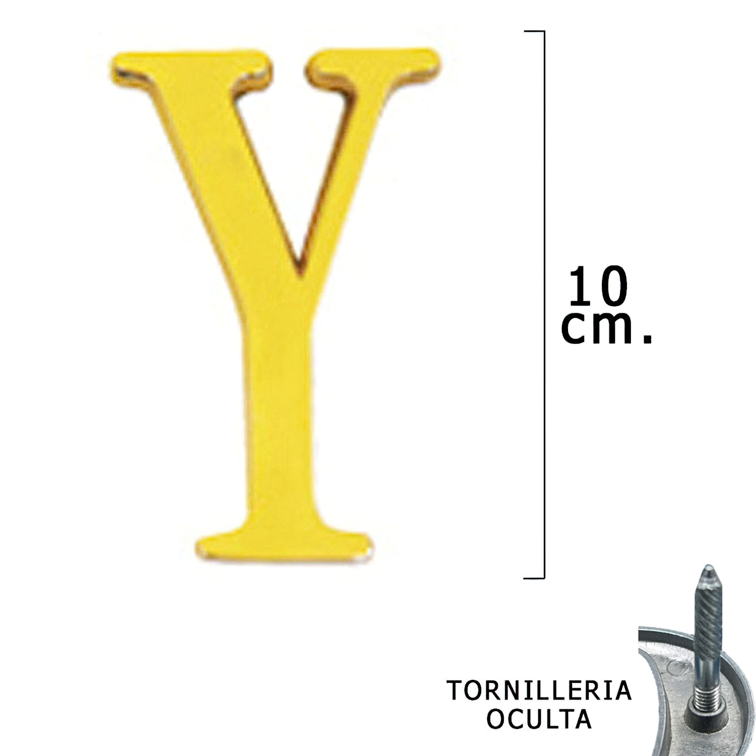 Letra Latn Y 10 cm, con Tornilleria Oculta (Blister 1 Pieza)