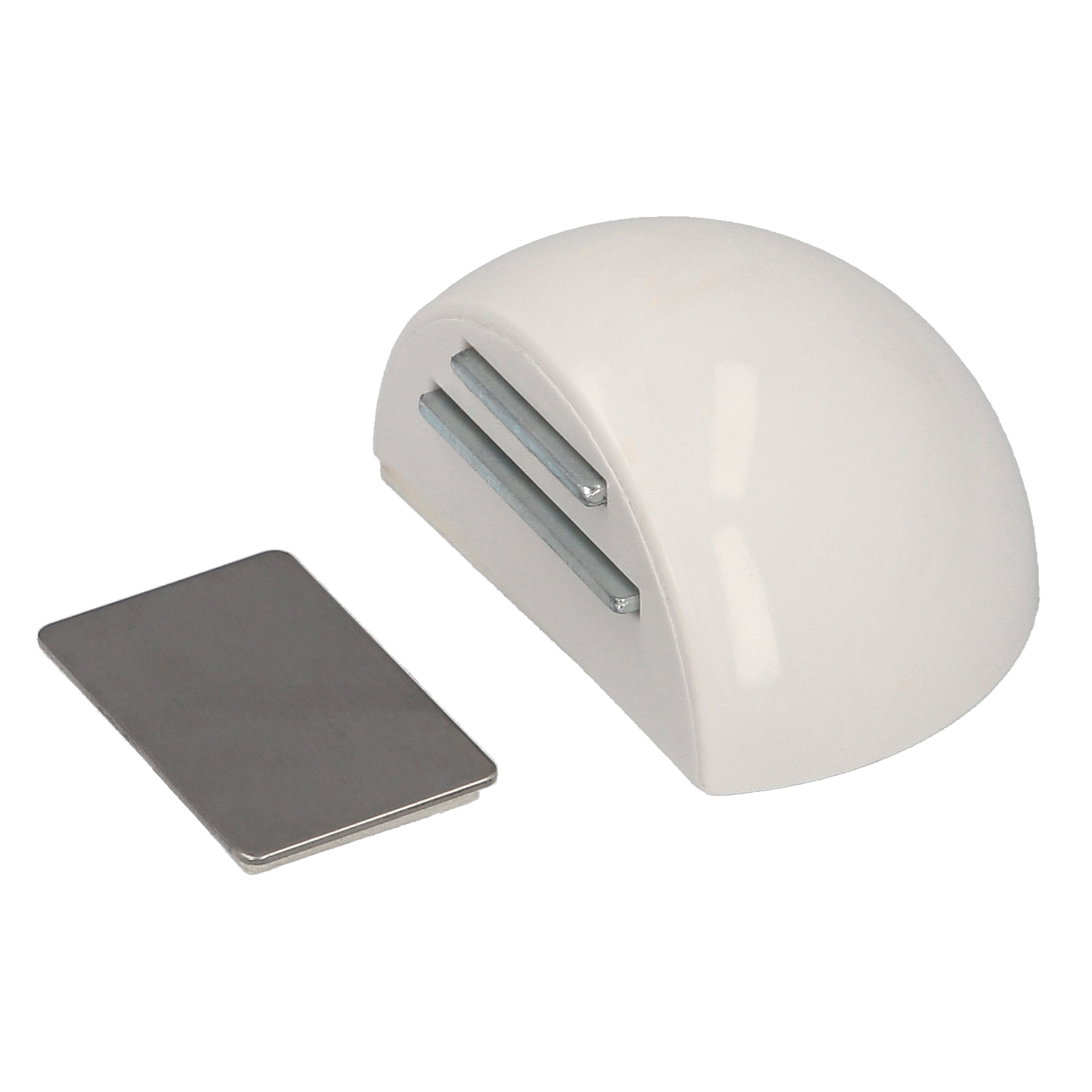 Tope Puerta Adhesivo con Imn Retenedor Blanco
