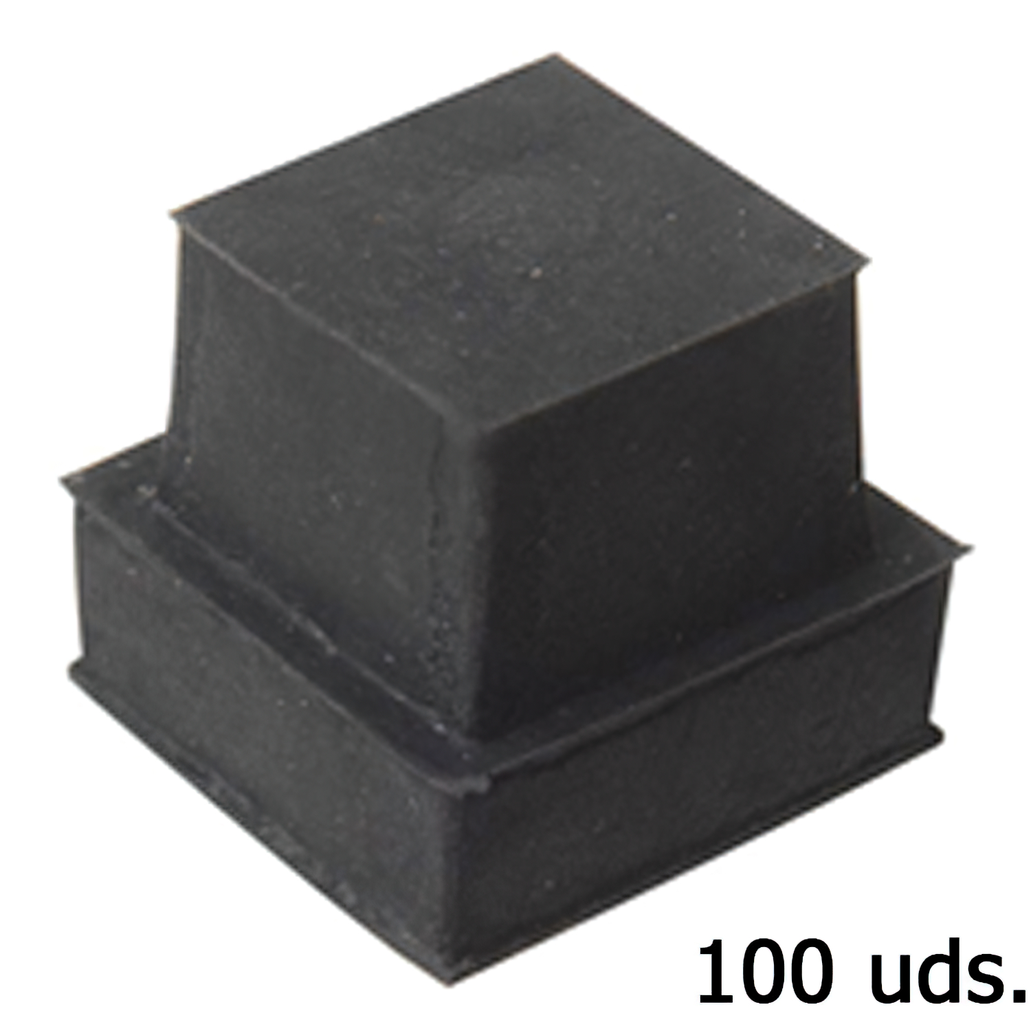 Contera Goma Cuadrada 18x18 mm, Bolsa 100 Unidades
