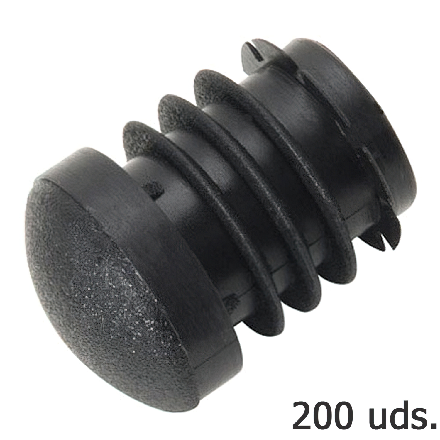 Contera Plastico Redonda Interior Negra Para Tubo Exterior  18 mm, Bolsa 200 Unidades