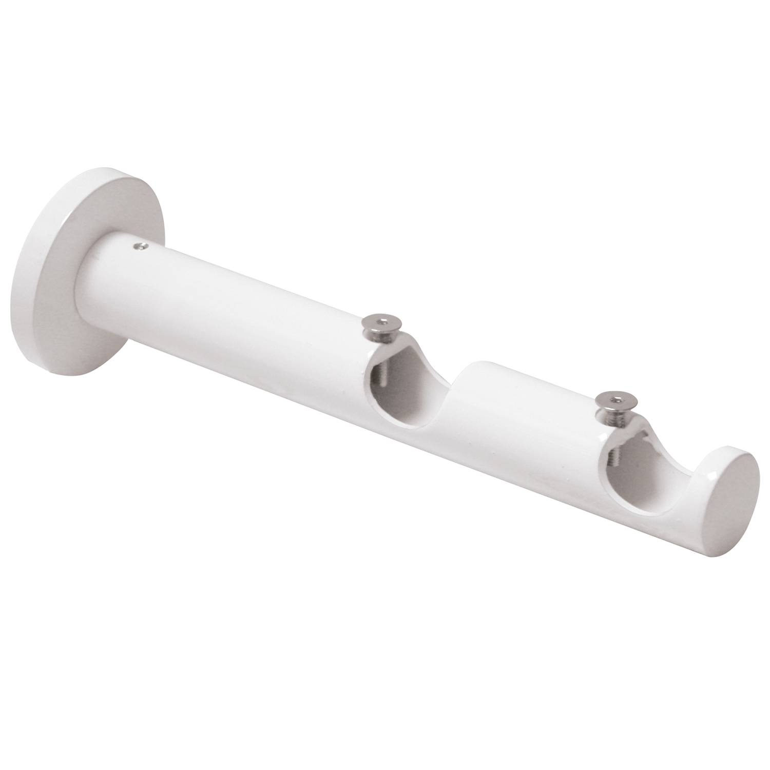 Soporte Zirconio Doble Para Barras  20 mm, Acabado Blanco