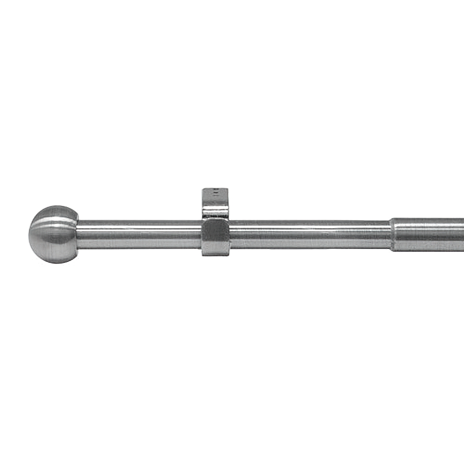 Barra Cortina Extensible Metal  19 mm, Extensible 1,1 / 2,0 Metros Niquel Mate Esfera Sin Anilla