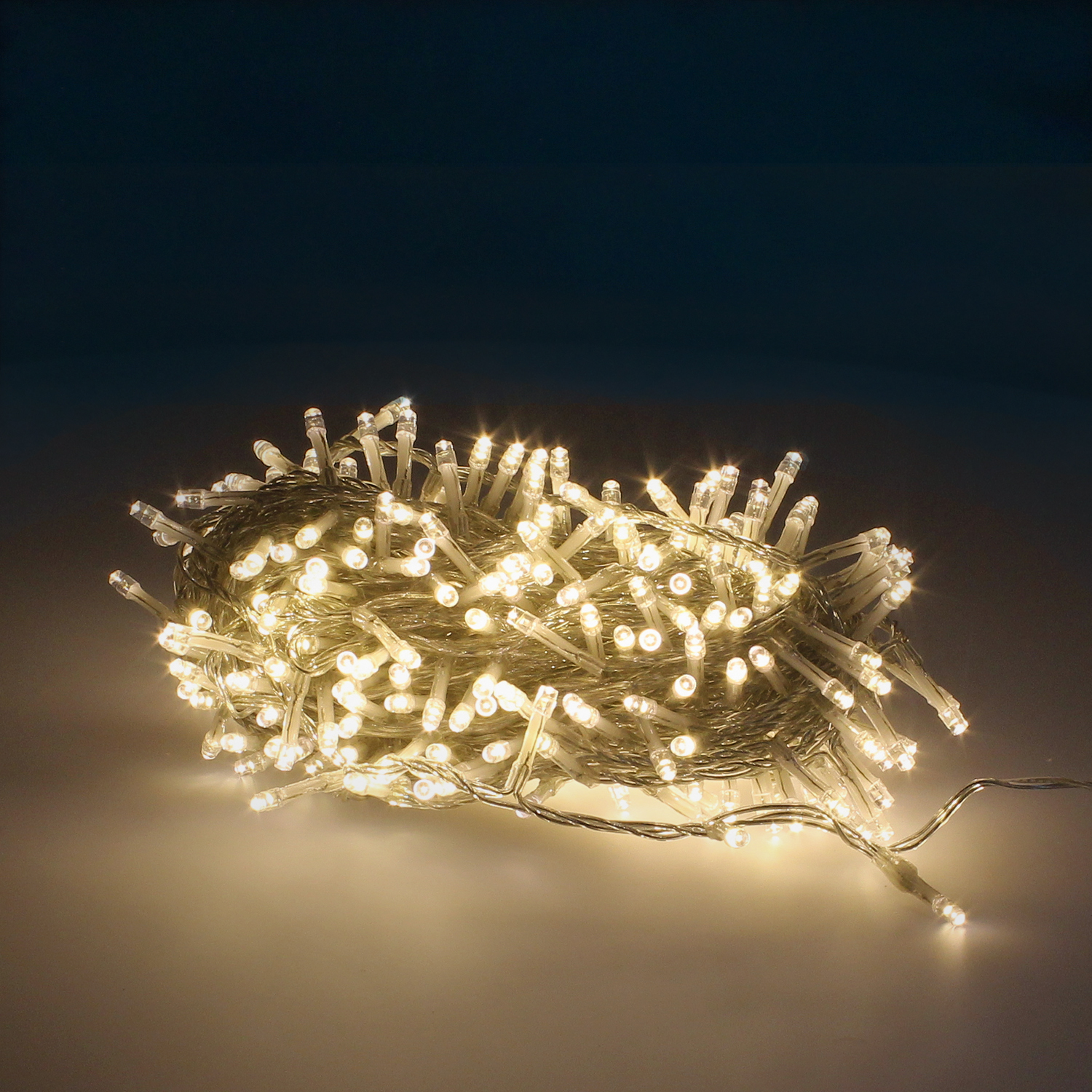 Guirnalda Luces Navidad 300 Leds Color Blanco Calido, Luz Navidad Interiores y Exteriores Ip44, Cable Transparente,