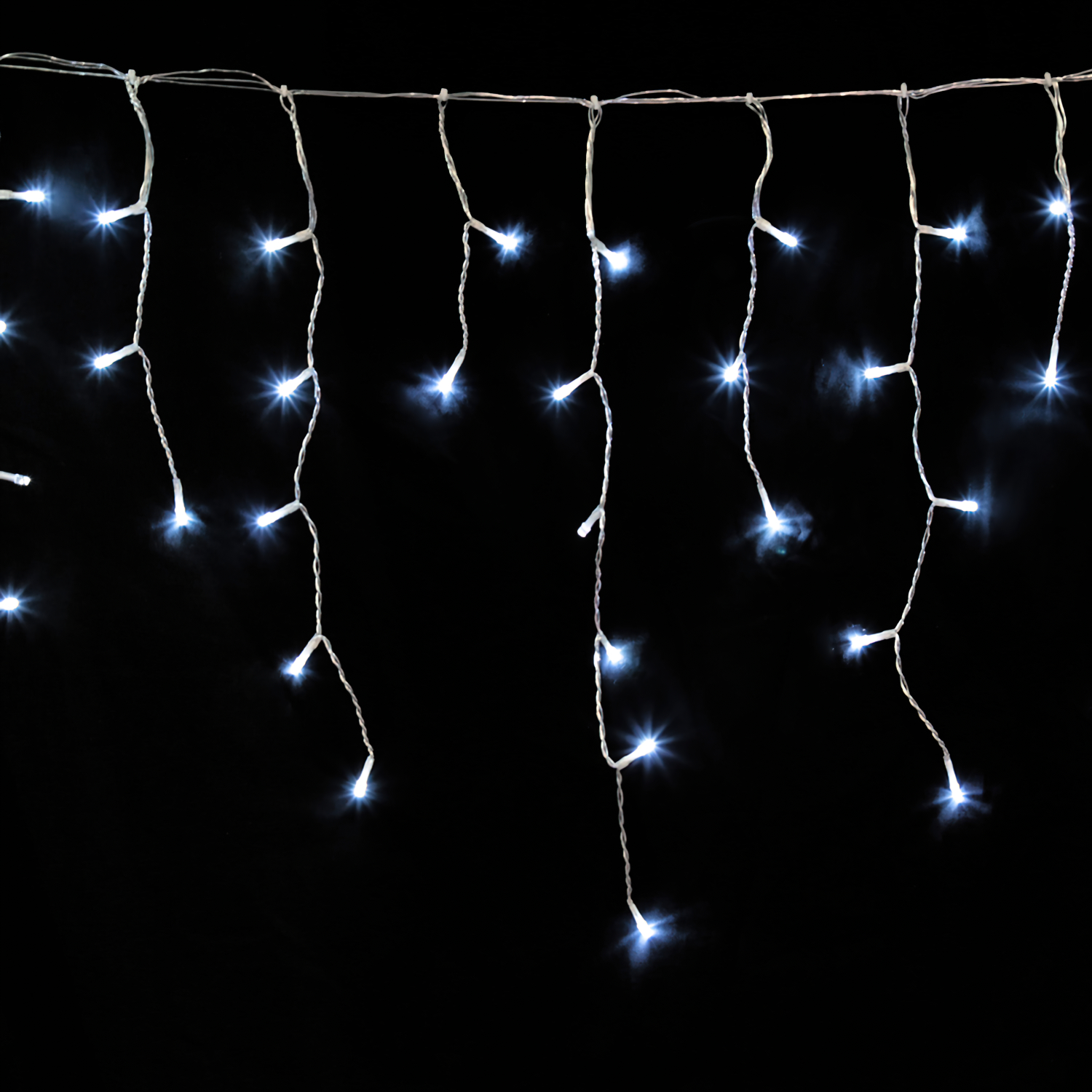 Guirnalda Luces Navidad Cortina 3x1 Metros 115 Leds Blanco Frio, Luz Navidad Interiores y Exteriores Ip44, Cable Transparente,