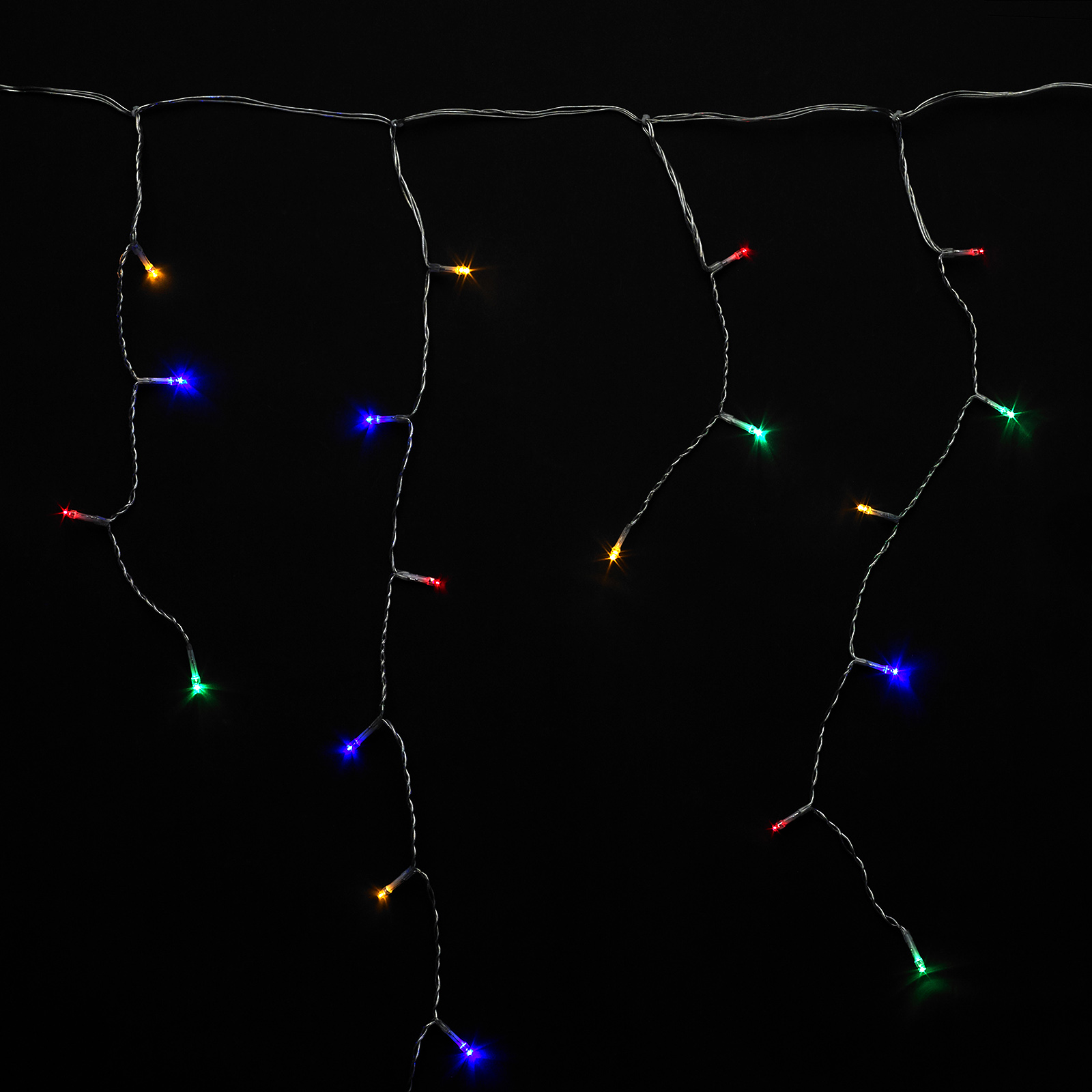 Guirnalda Luces Navidad Cortina 3x1 Metros 115 Leds Multicolor, Luz Navidad Interiores y Exteriores Ip44, Cable Transparente,