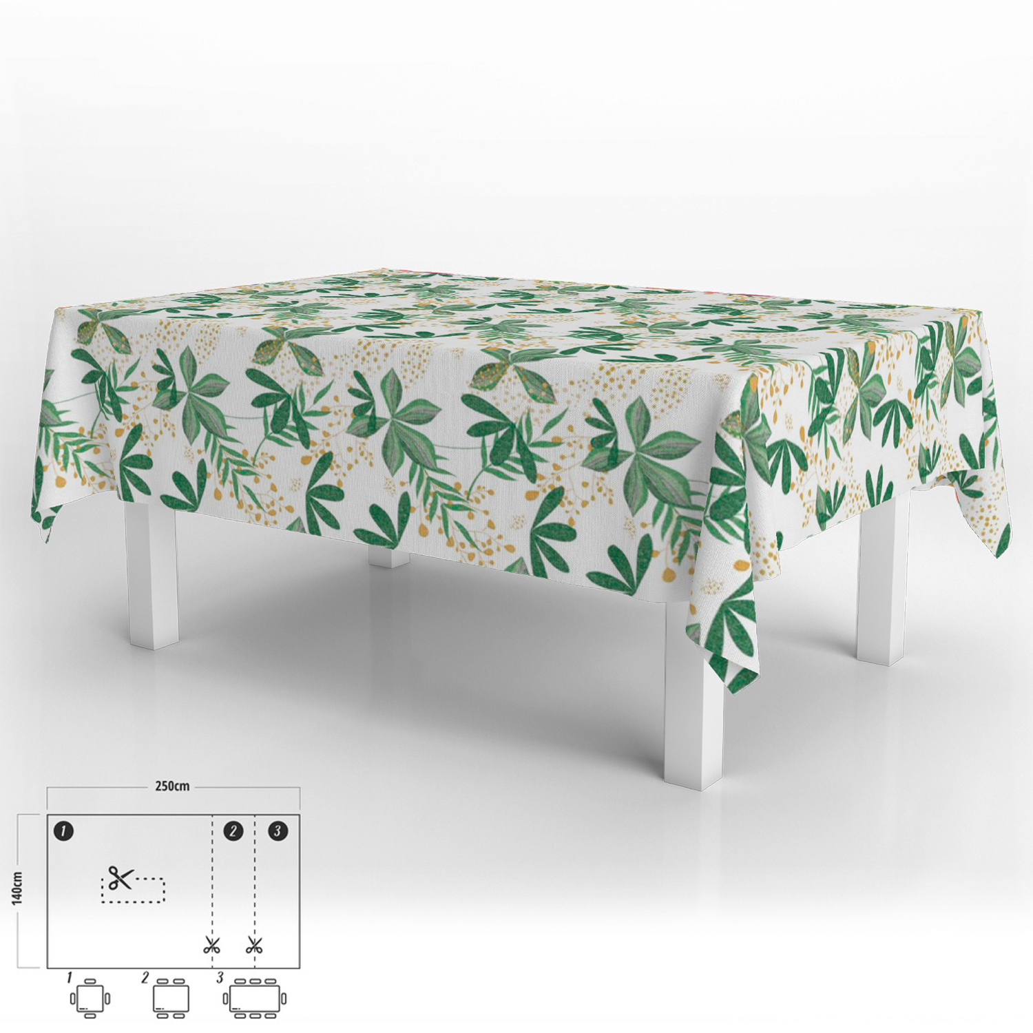 Mantel Hule Impermeable Antimanchas Primavera PVC 140x250 cm,  Recortable Uso Interior y Exterior