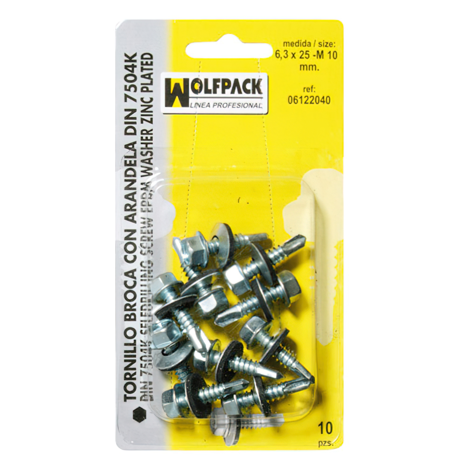 Tornillo Broca 6,3x25-10 mm, (10 Piezas)