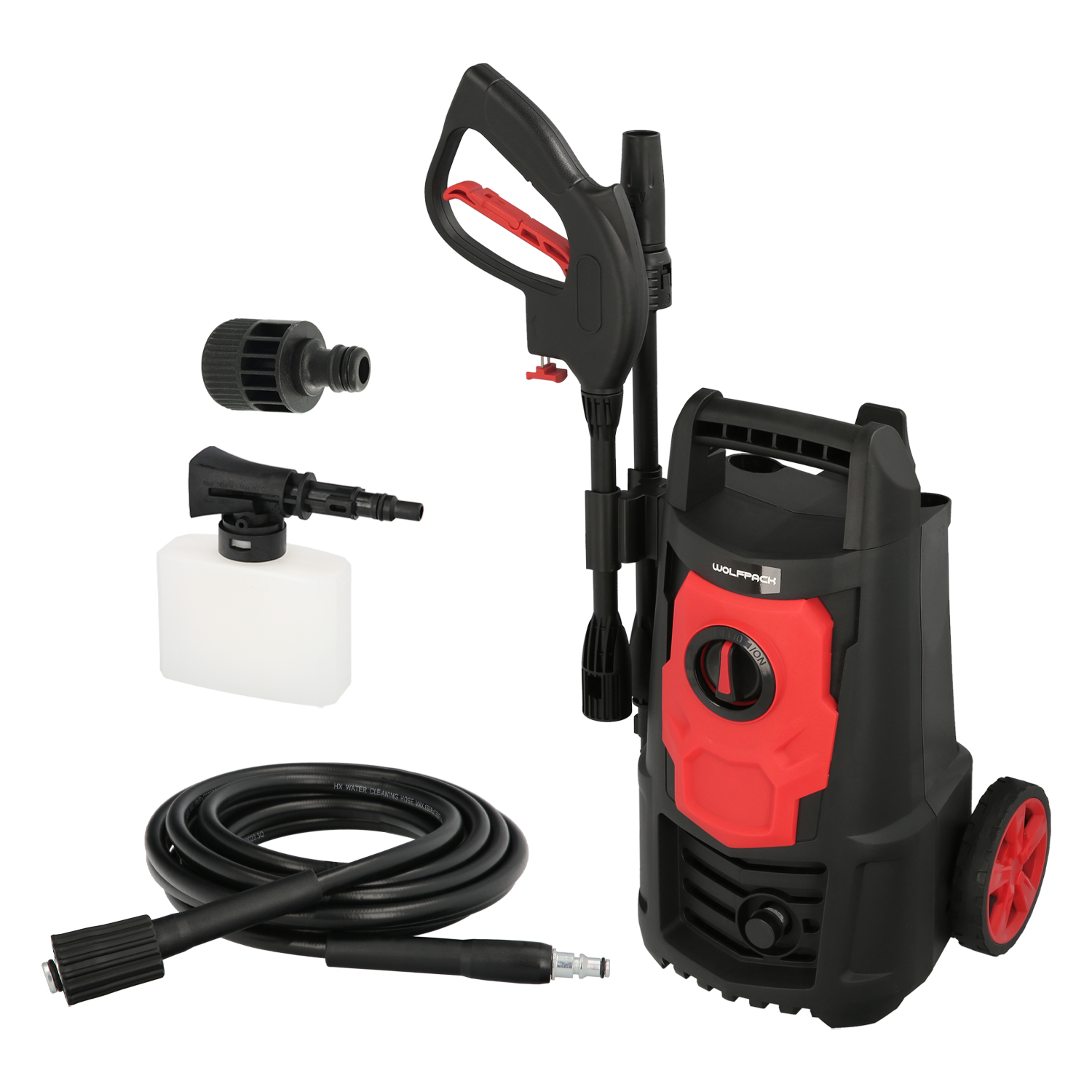 Hidrolimpiadora Alta Presión 105 Bares 1,500 Watt, Con Accesorios, 300 Litros / Hora, Limpiadora de Agua Con Deposito Detergente