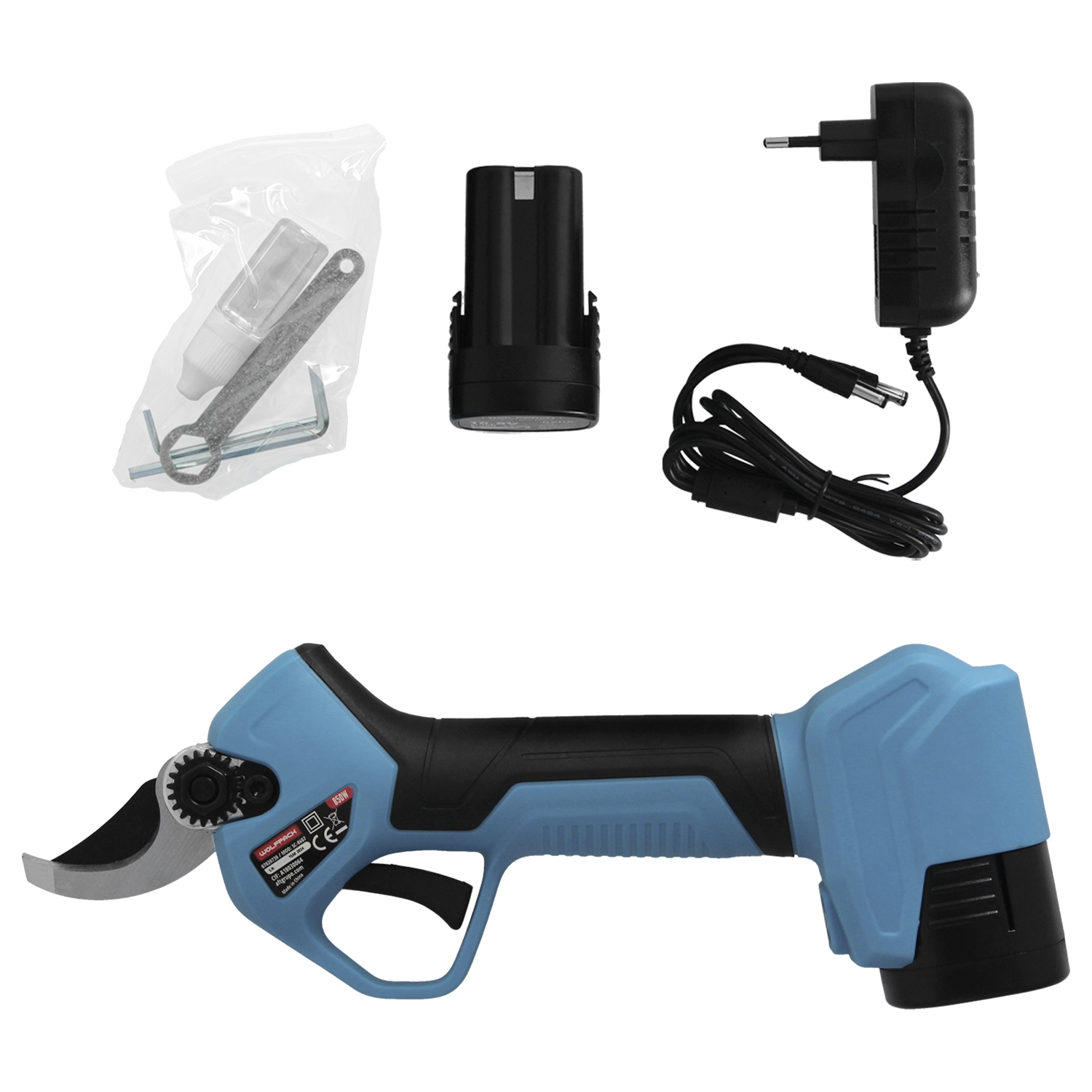 Tijeras Podar A Bateria 16,8 Volt, Con 2 Baterias 2 A/h, Mango Engomado,  Corte 40 mm, Con Maletn
