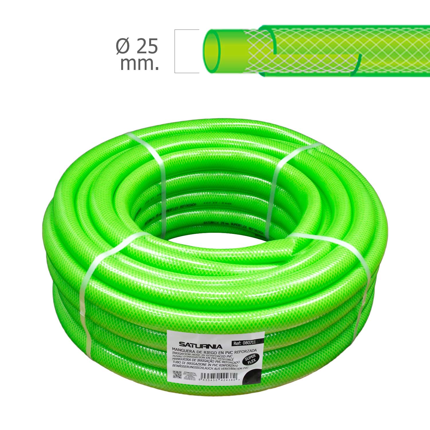 Manguera Latflex Reforzado  25 mm, -  1 Rollo 25 Metros  Manguera Jardin, Manguera Riego, Manguera Reforzada,