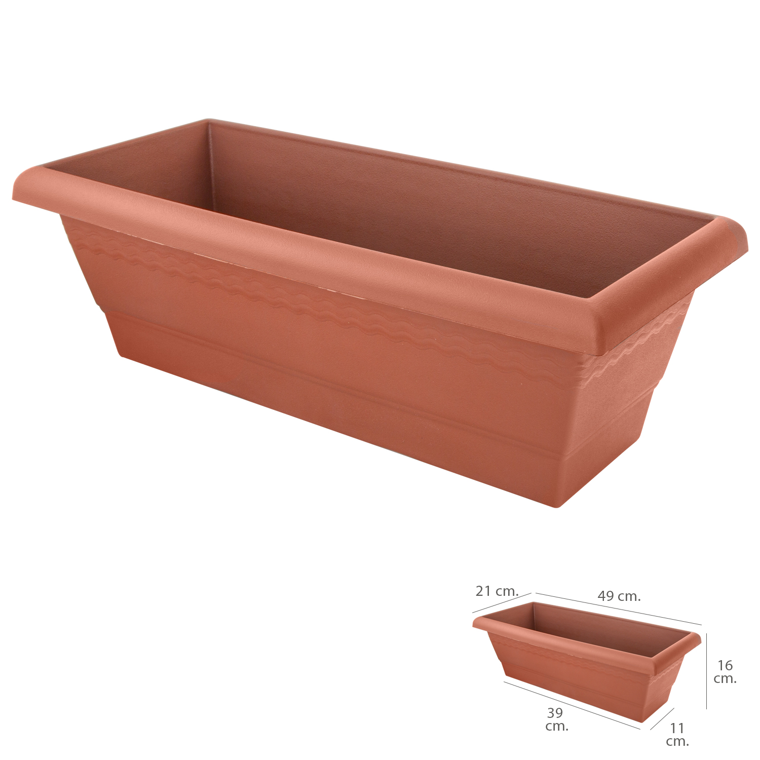 Jardinera Balcon Saturnia 49x21x16 cm,
