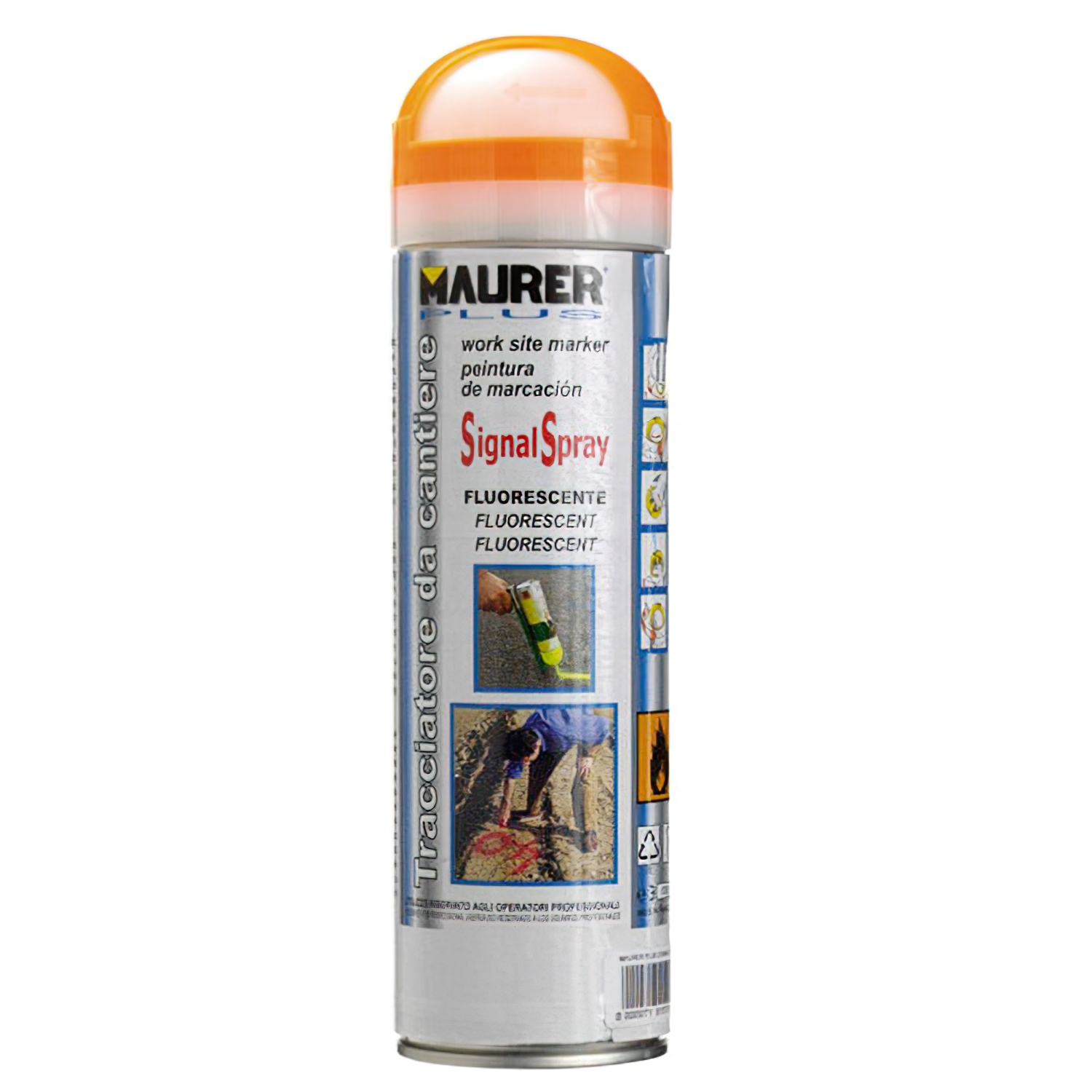 Spray Pintura Trazador Naranja Fluorecente 500 ml,