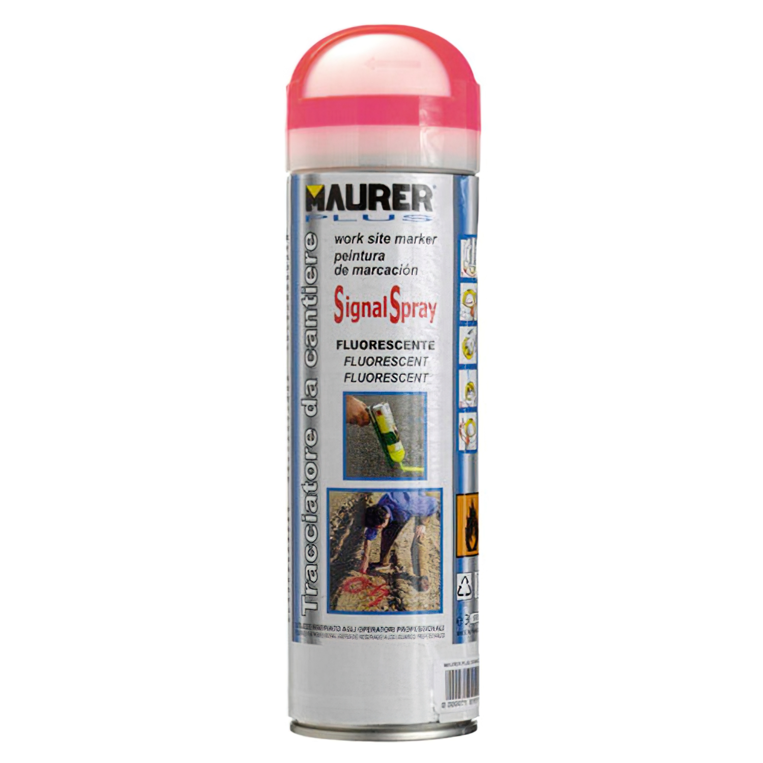 Spray Pintura Trazador Rojo Fluorescente 500 ml,